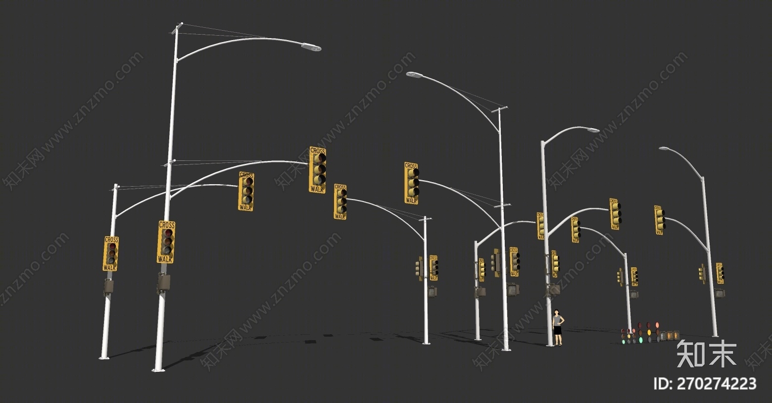 现代风格交通信号灯SU模型下载【ID:270274223】