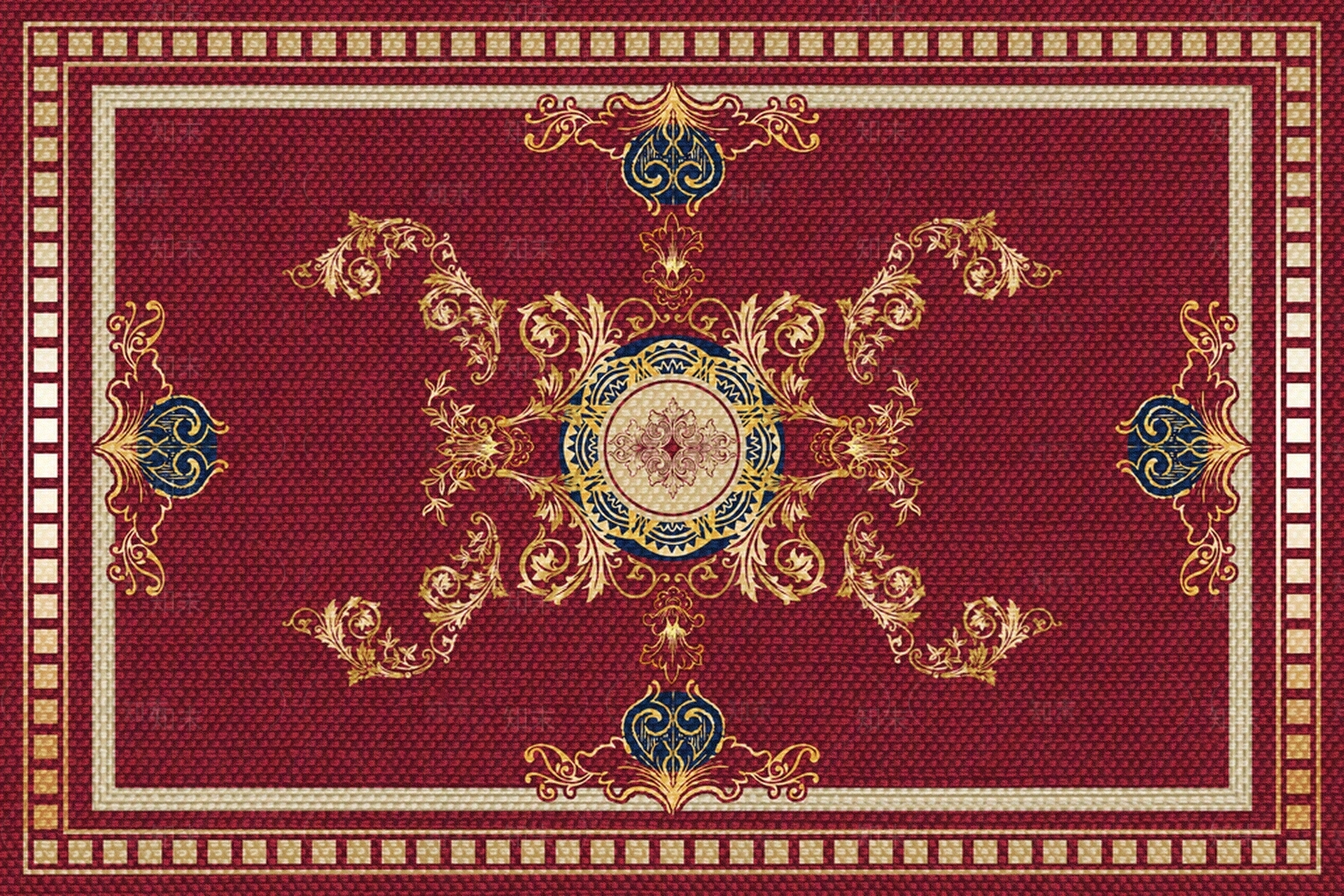 欧式古典花纹地毯贴图下载【ID:970295336】