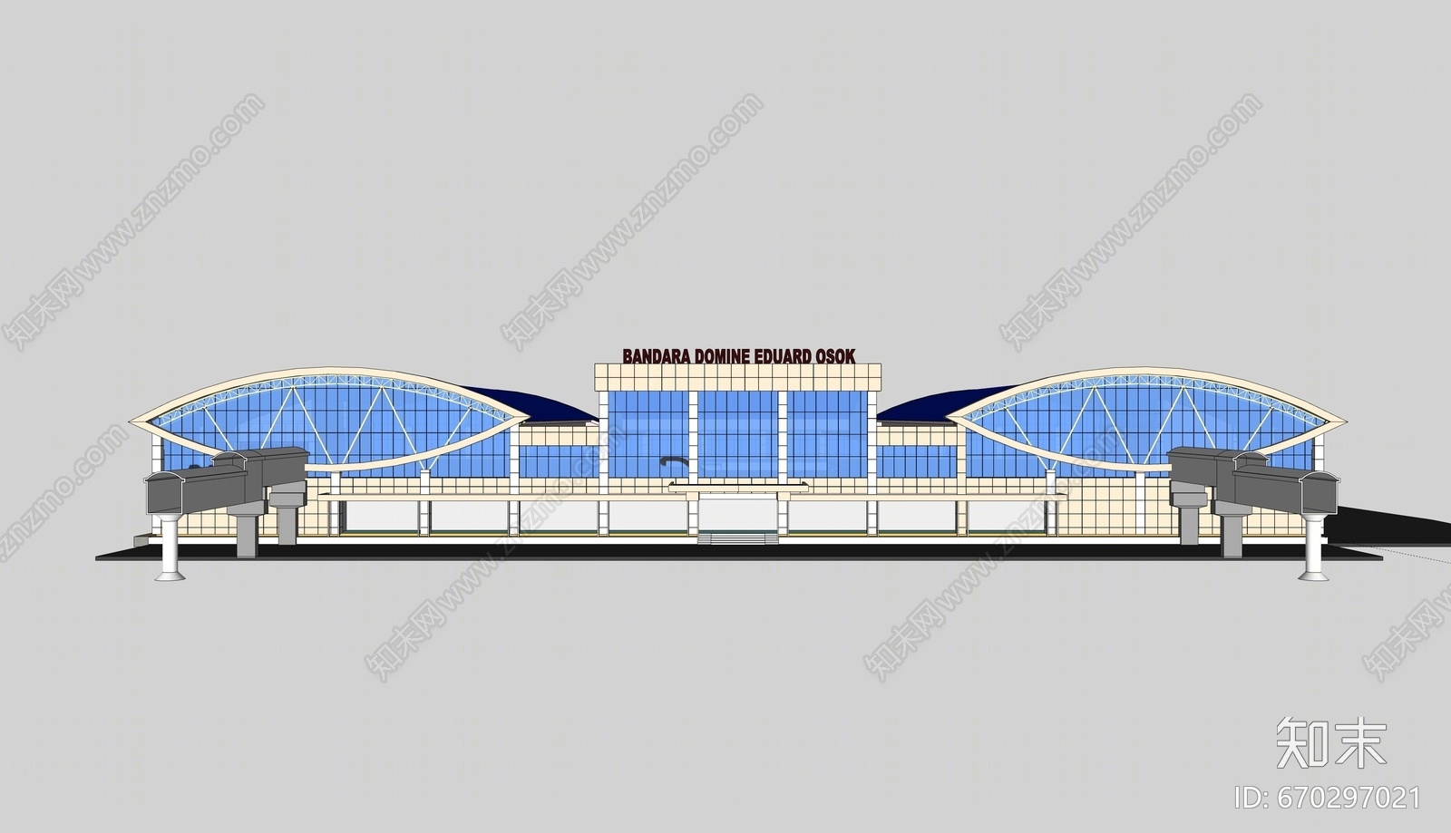 现代风格车站SU模型下载【ID:670297021】