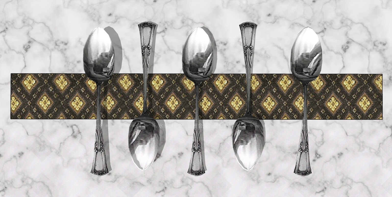 欧式风格餐具SU模型下载【ID:770297141】