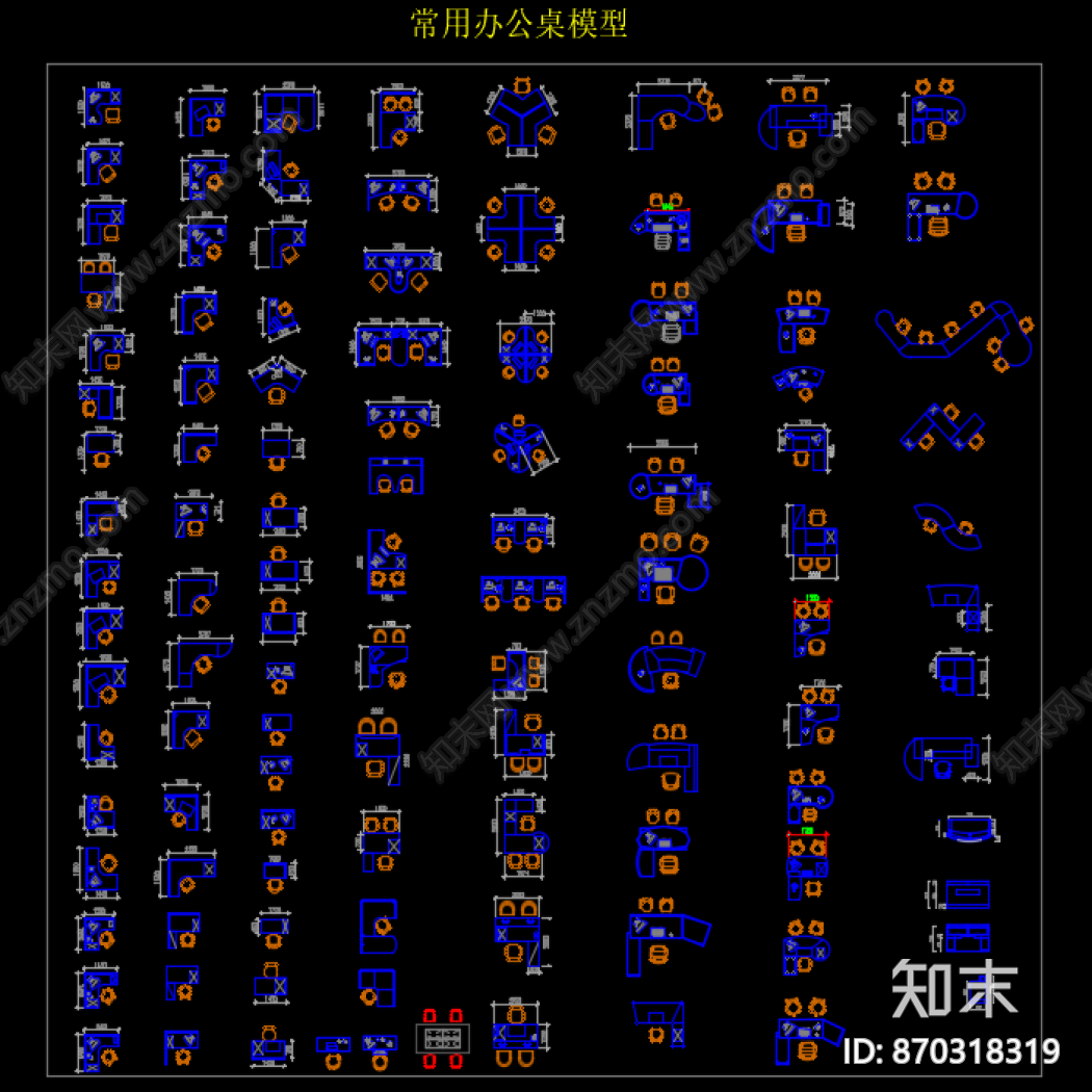 6套最新完整CAD室内设计平立面图库施工图下载【ID:870318319】