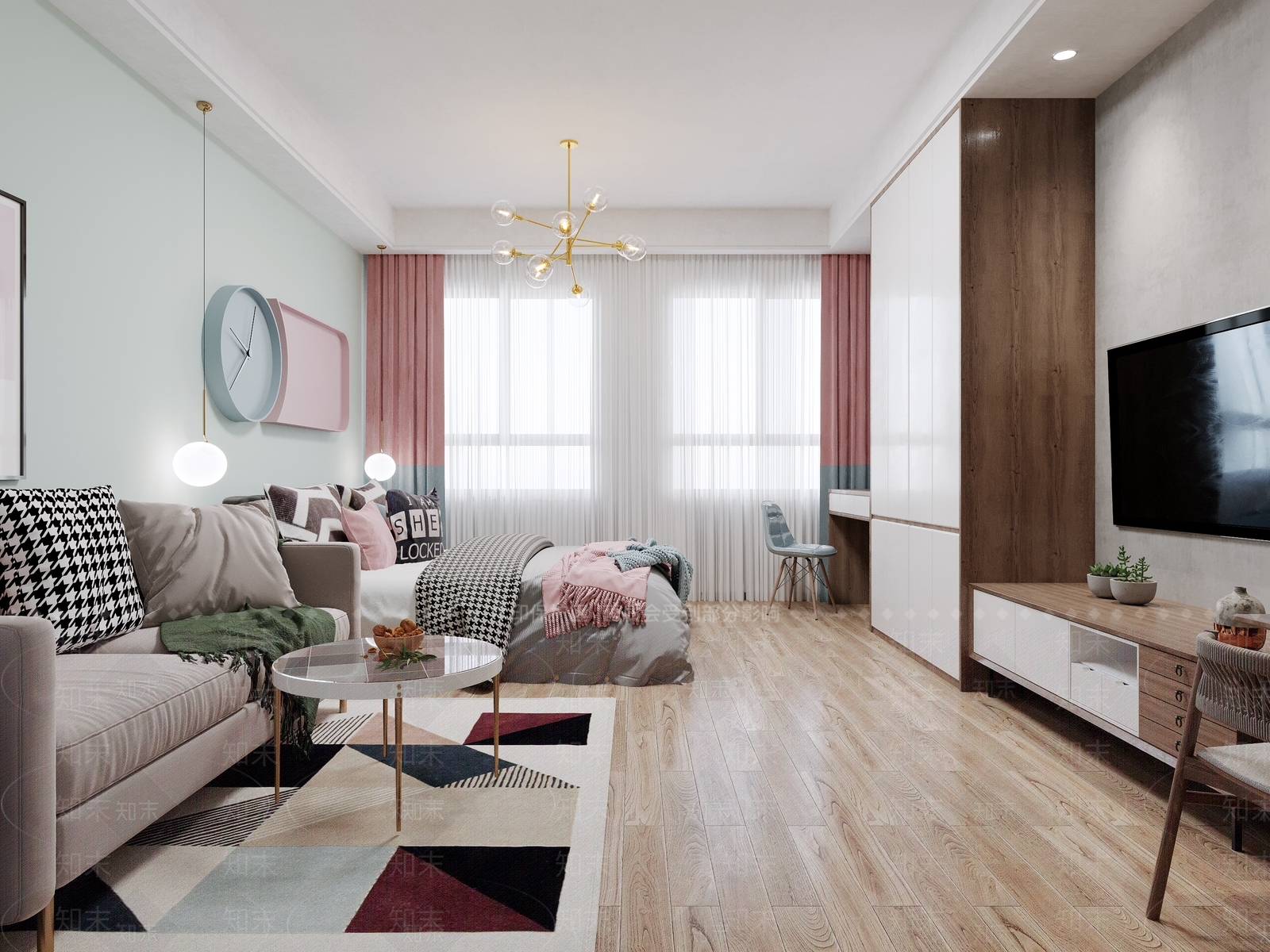 北欧单身公寓3D模型下载【ID:970327778】