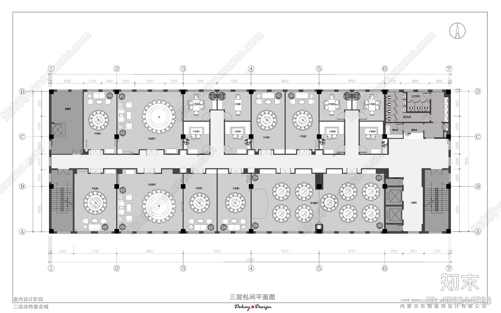 酒店宴会cad施工图下载【ID:470344723】