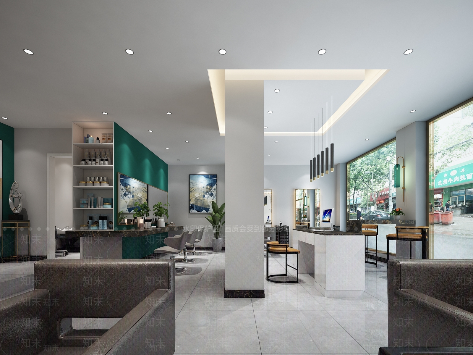 现代美发店3D模型下载【ID:970355577】