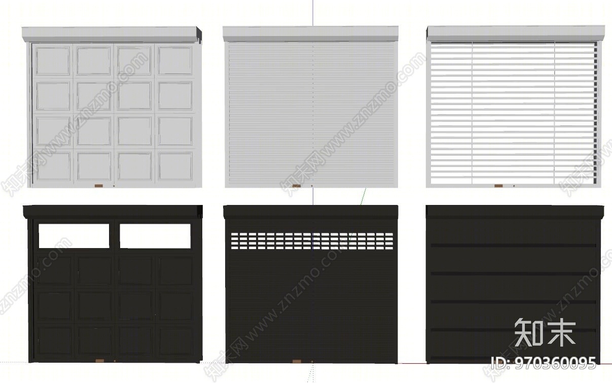 现代风格卷帘门SU模型下载【ID:970360095】