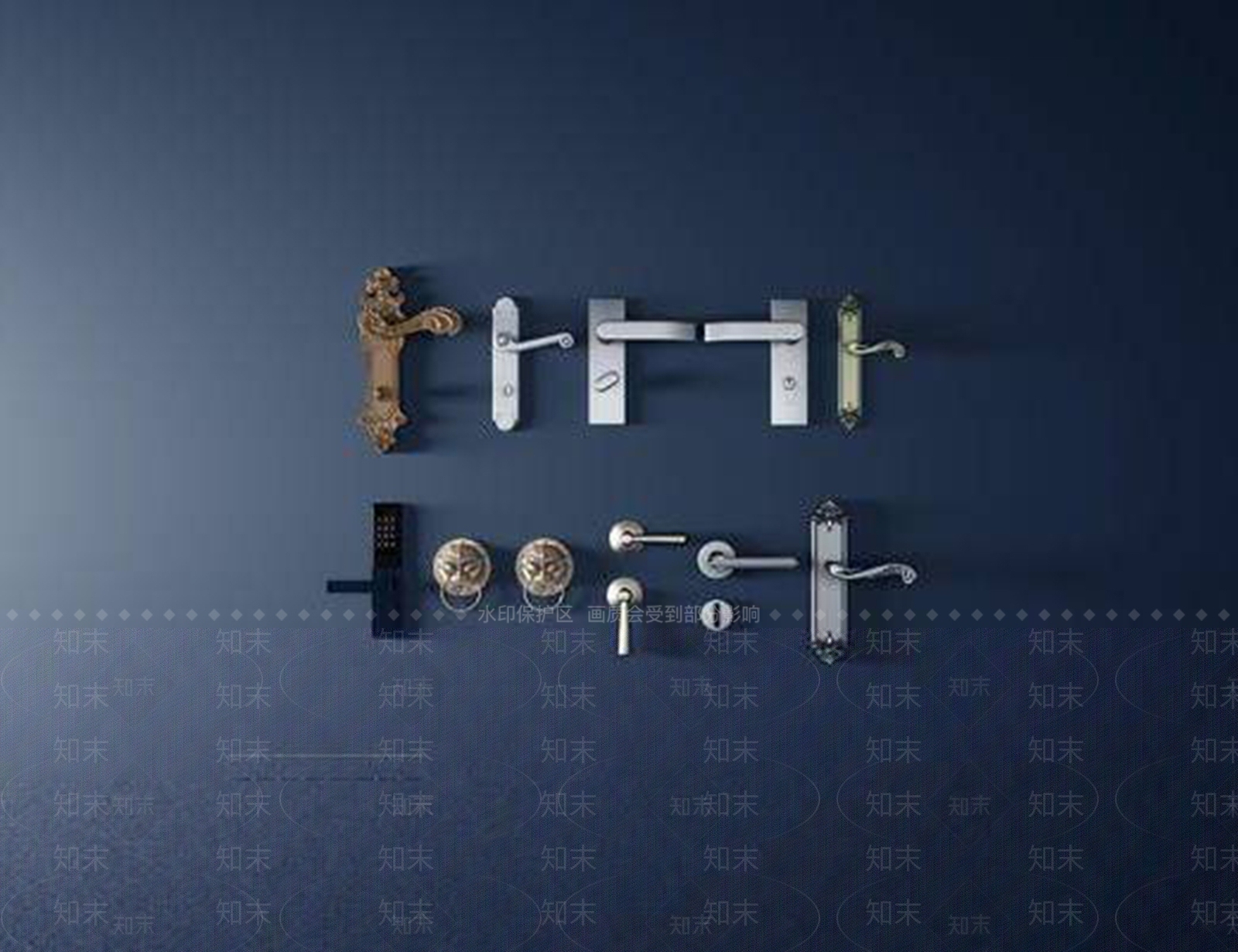 欧式门把手SU模型下载【ID:470369355】