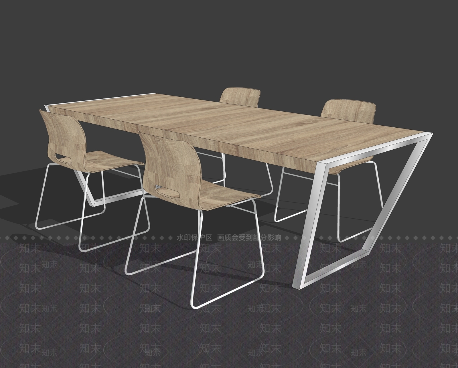 现代风格会议室SU模型下载【ID:970381664】