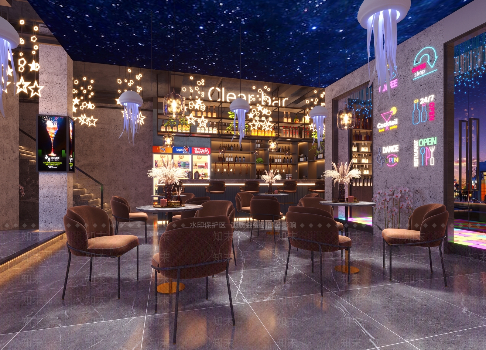 现代主题酒吧3D模型下载【ID:470409497】