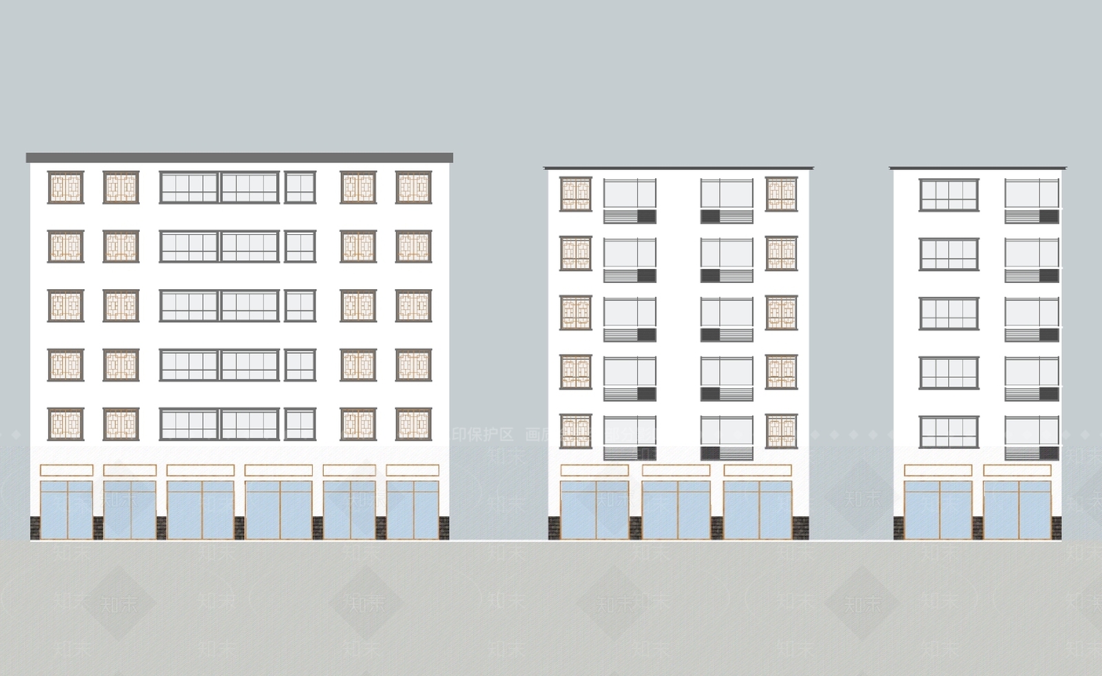 中式风格多层住宅SU模型下载【ID:270411601】