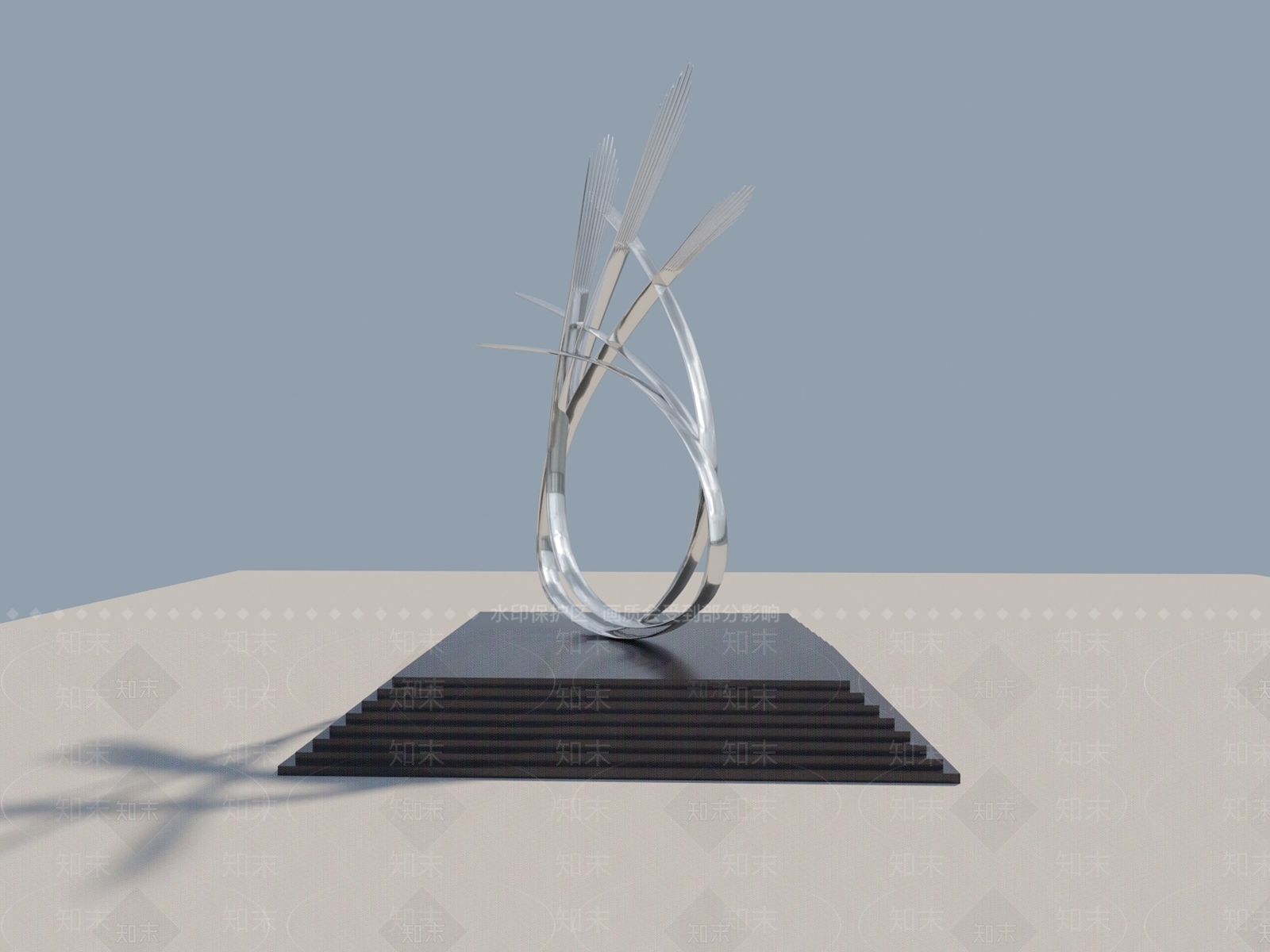 现代雕塑小品3D模型下载【ID:870423311】