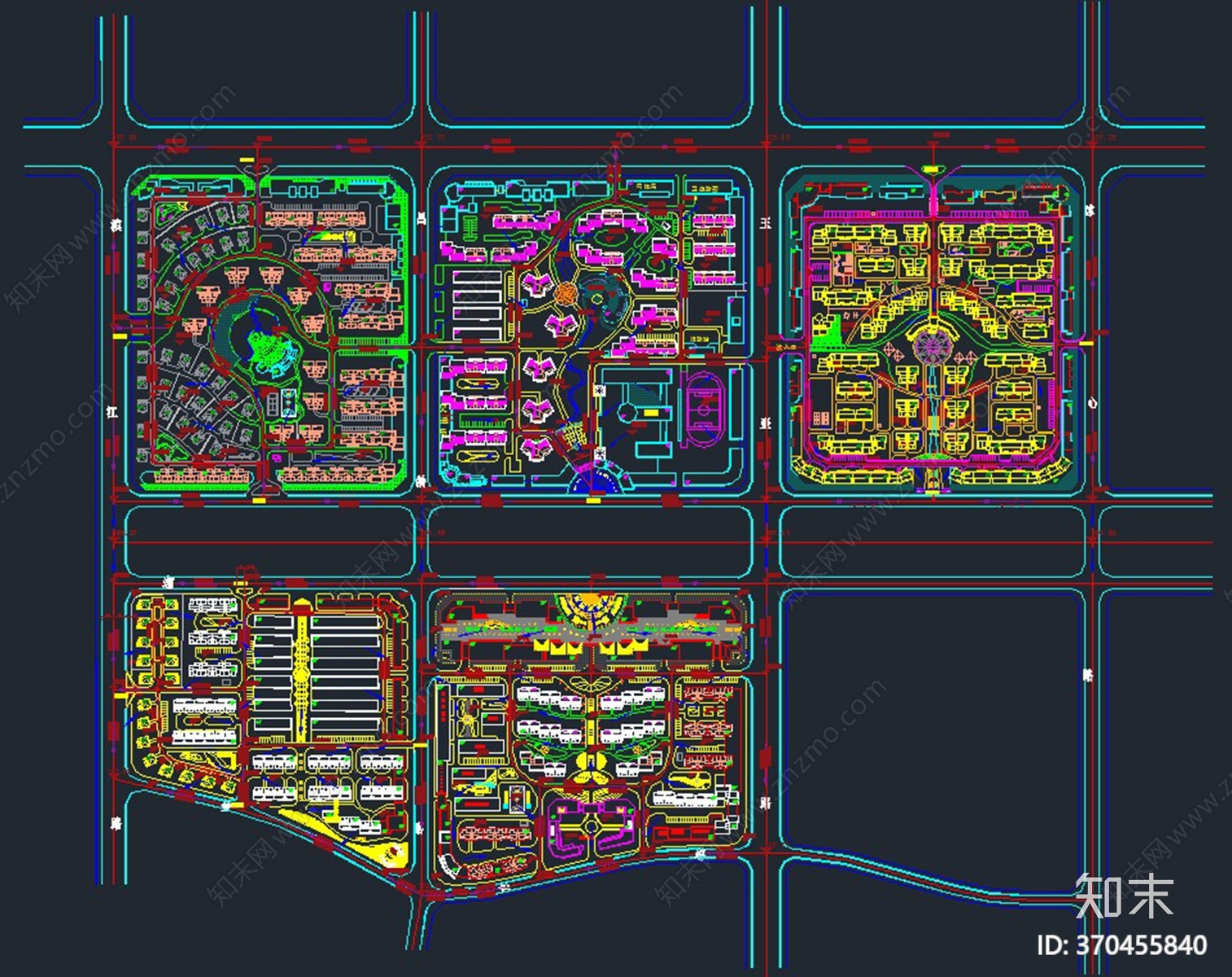 某小镇景观规划分析图施工图下载【ID:370455840】