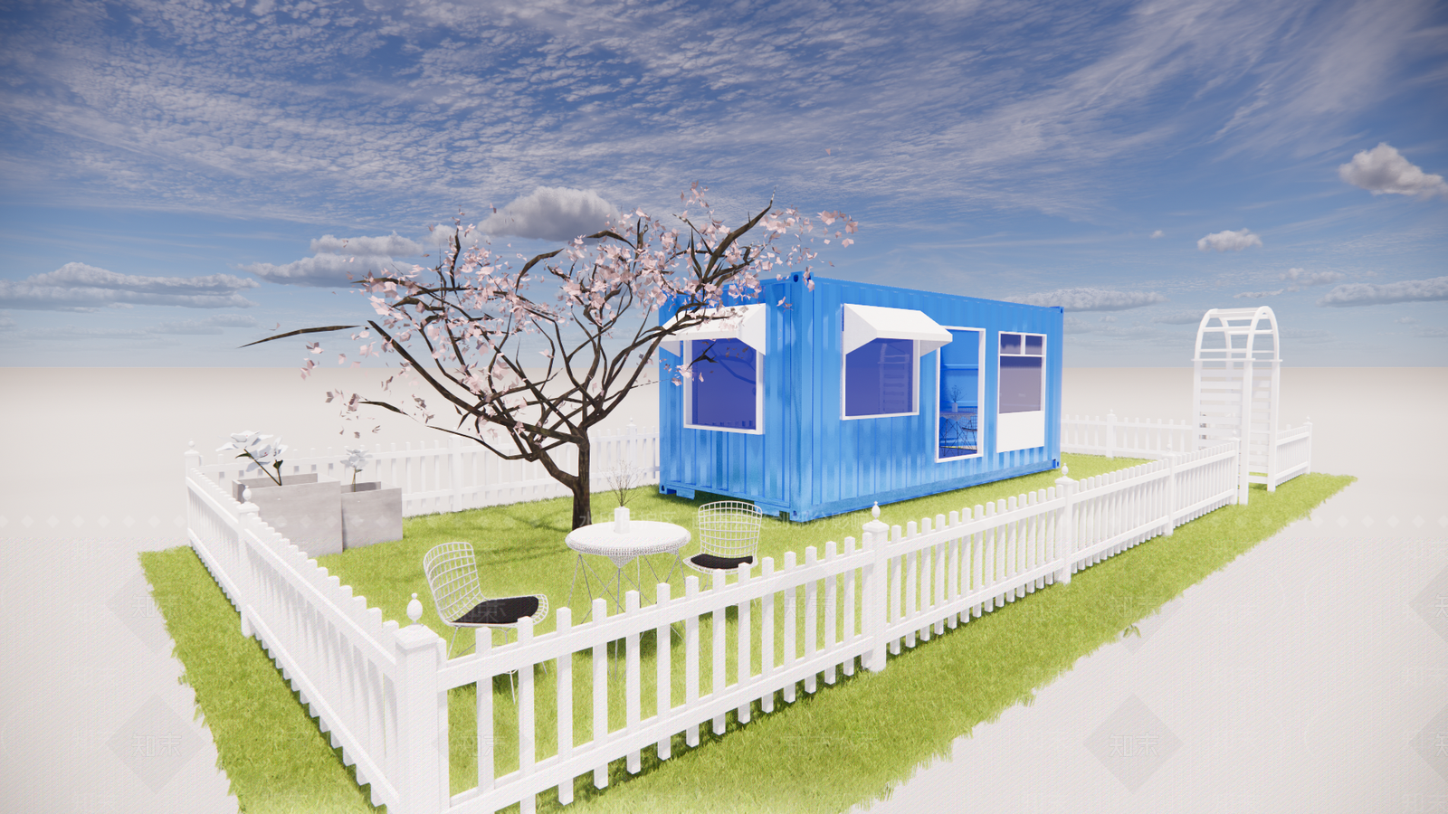 现代风格集装箱SU模型下载【ID:970465113】