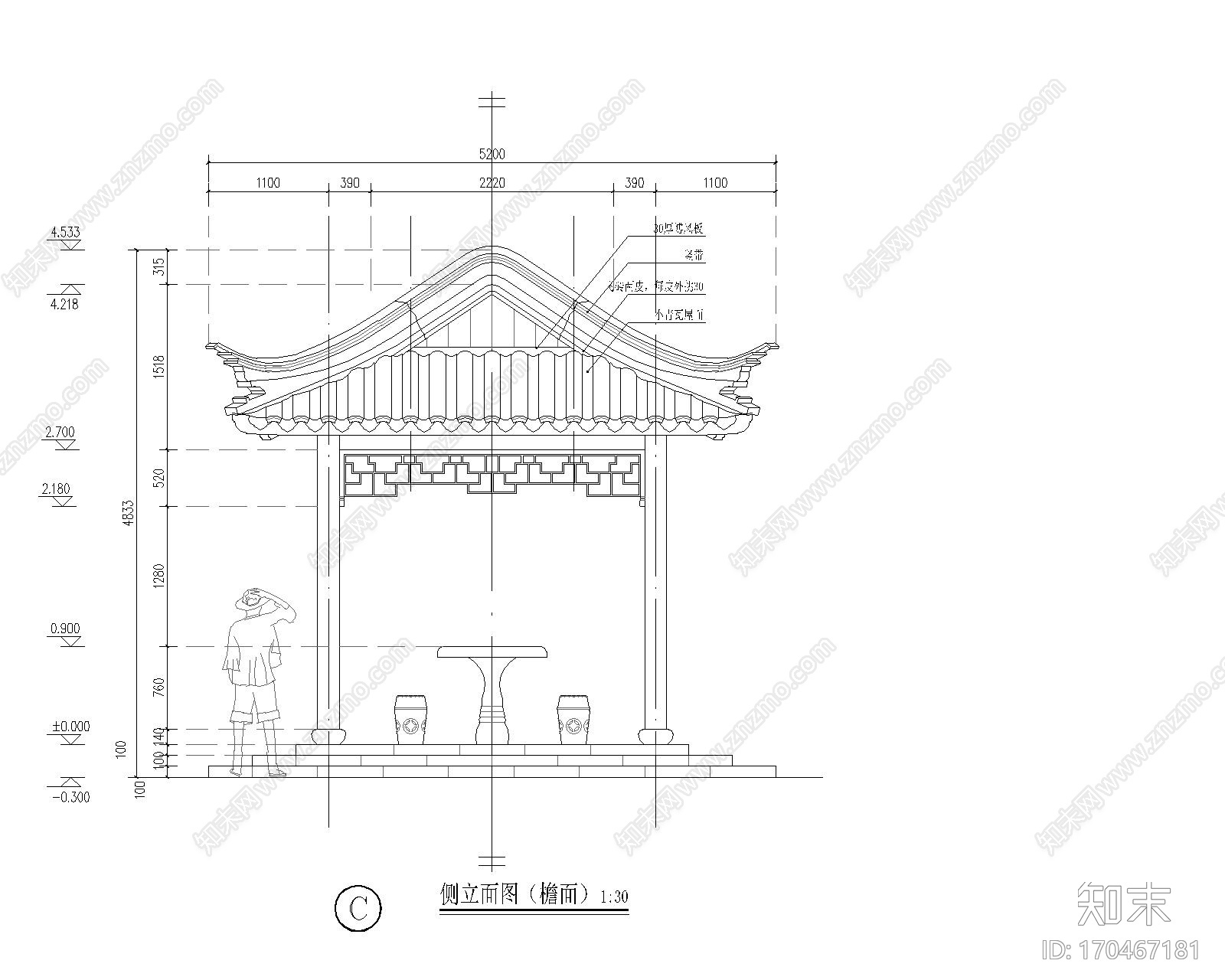 苏式古建筑仿古木结构木建筑天正t20版本全套图纸歇山亭发水戗施工图