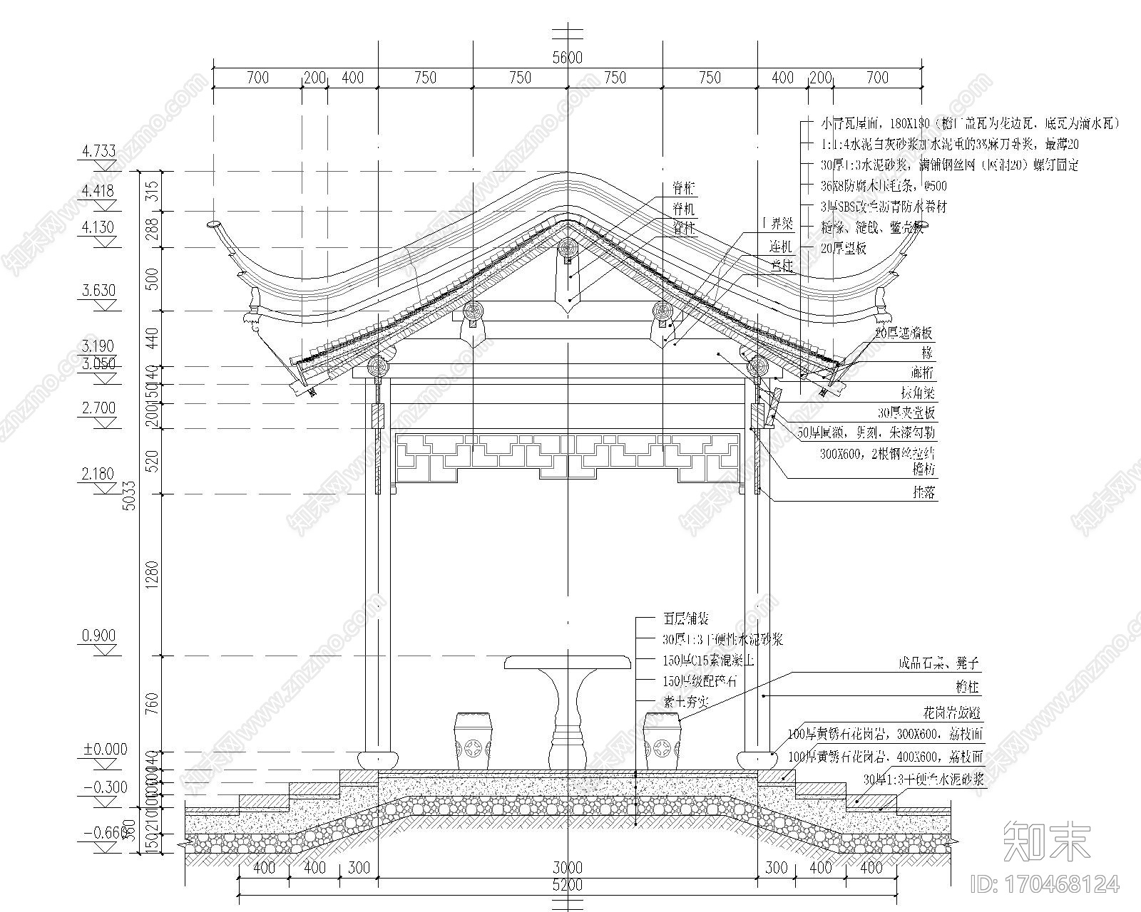 苏式古建筑仿古木结构木建筑天正T20版本全套图纸歇山四角亭发嫩戗施工图下载【ID:170468124】