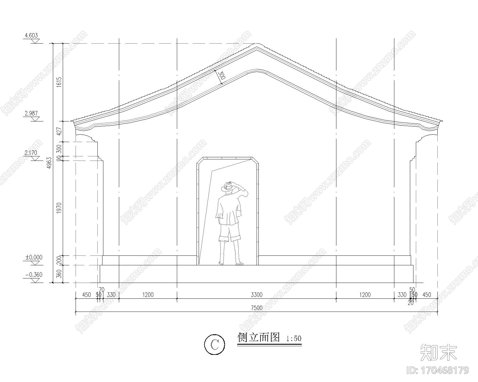 苏式古建筑仿古木结构木建筑天正T20版本全套图纸硬山三跨休闲廊架cad施工图下载【ID:170468179】