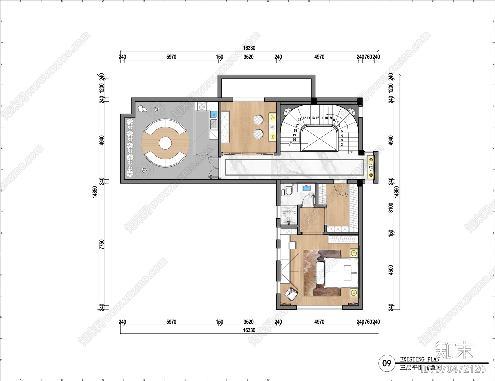 四层现代独立别墅cad施工图下载【ID:970472126】