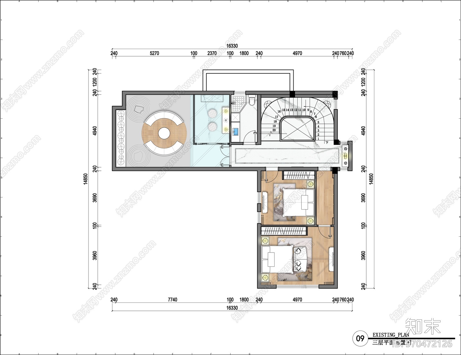 四层现代独立别墅cad施工图下载【ID:970472126】