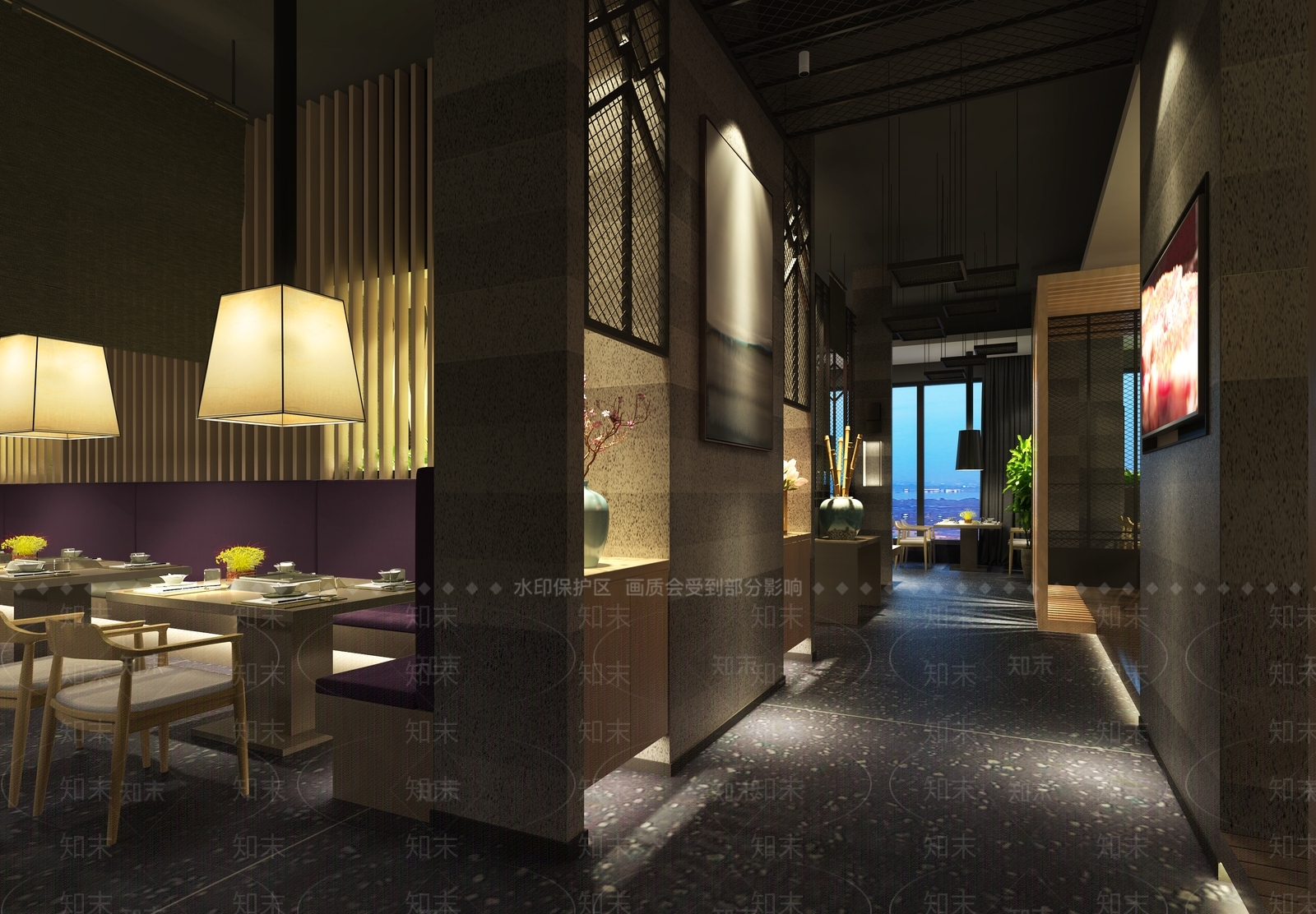 工业风火锅烧烤店3D模型下载【ID:370558242】