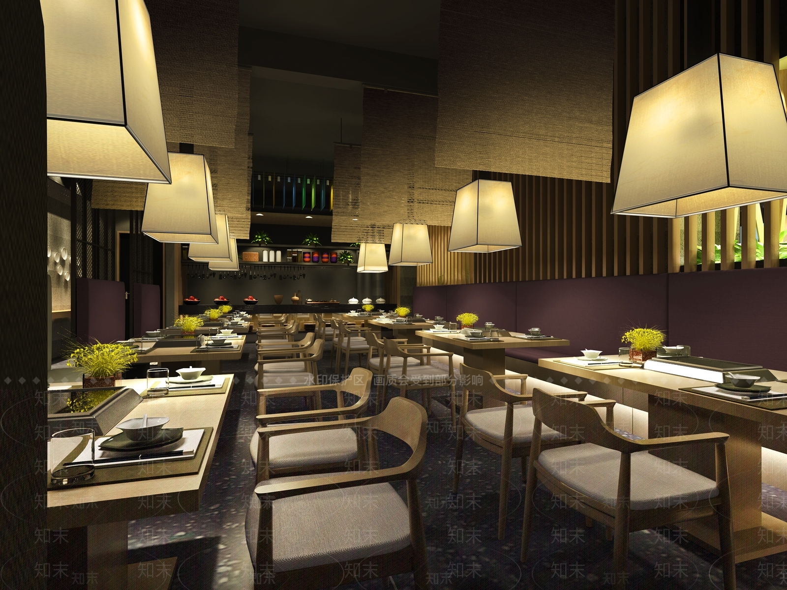 工业风火锅烧烤店3D模型下载【ID:370558242】