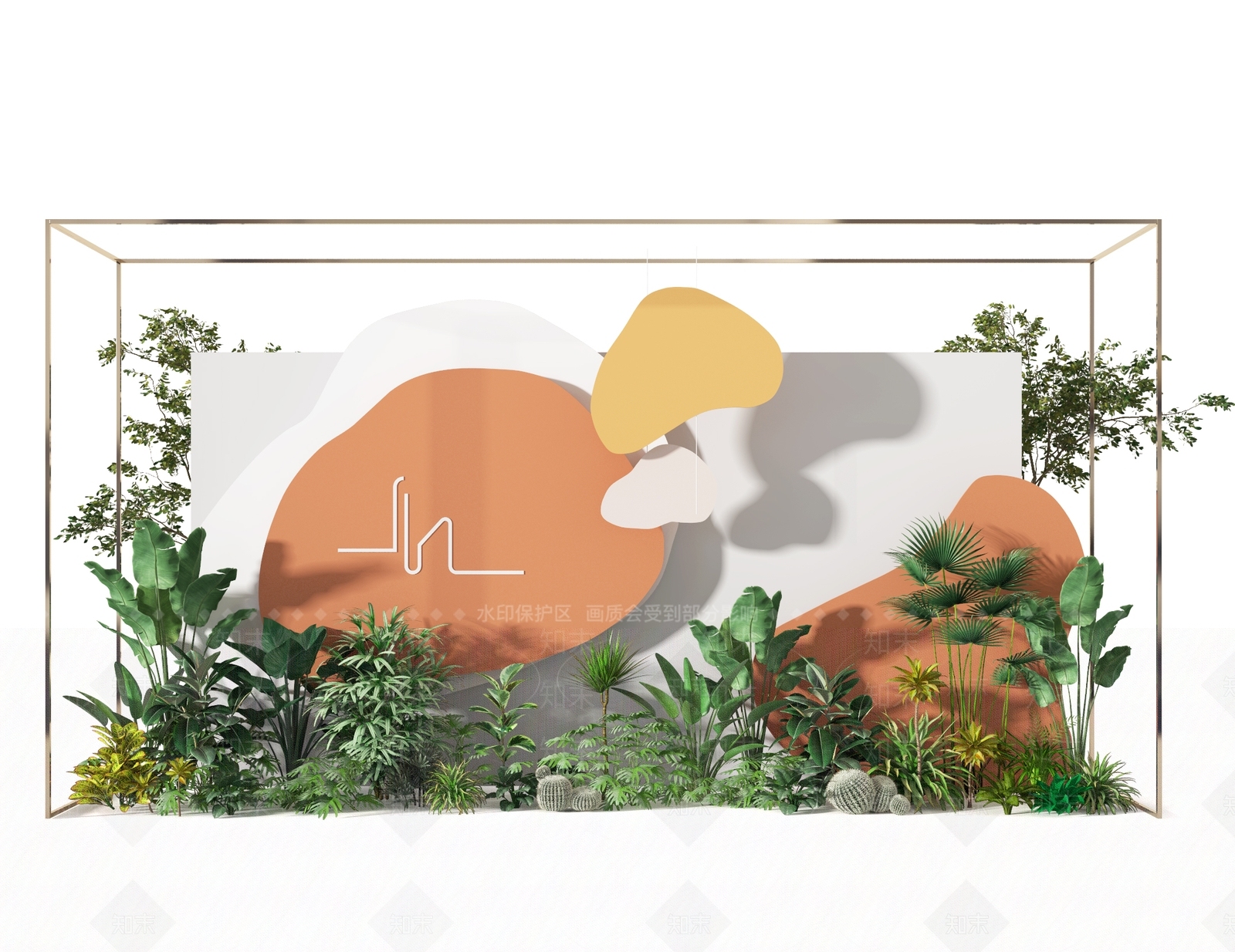 现代植物3D模型下载【ID:370572817】