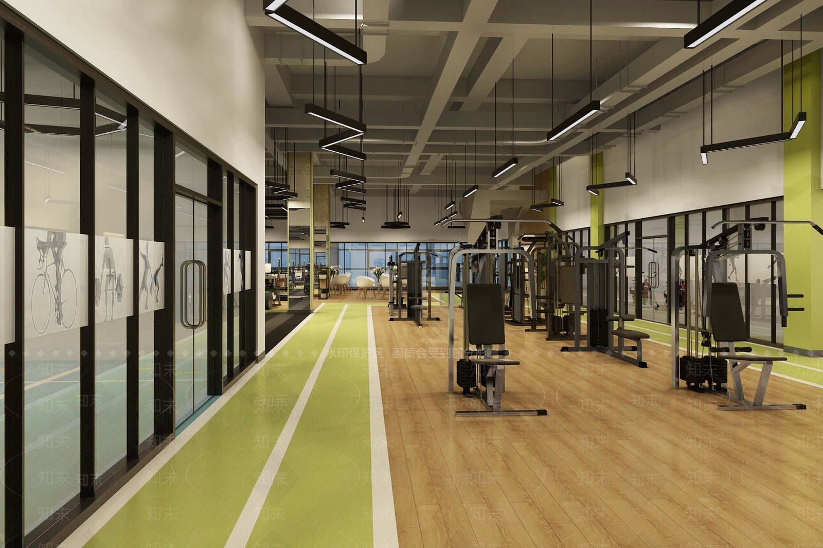 工业风健身房3D模型下载【ID:670583470】