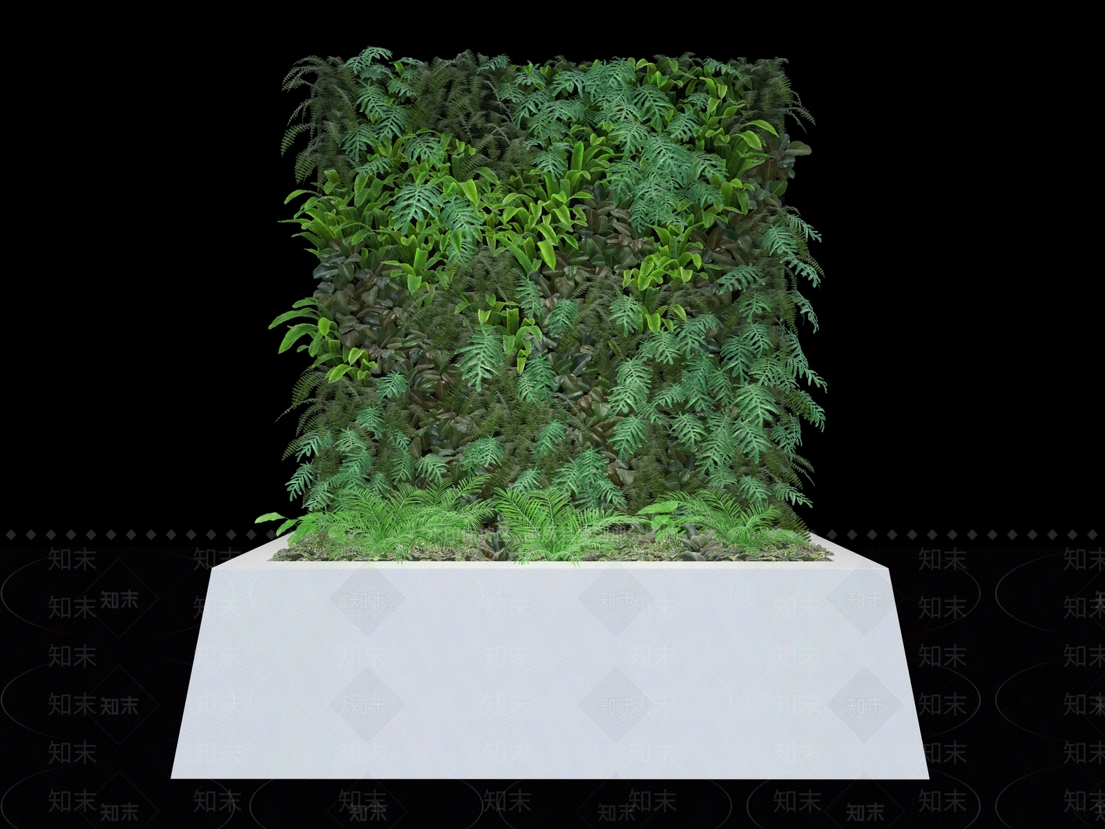 现代绿植墙3D模型下载【ID:470592285】