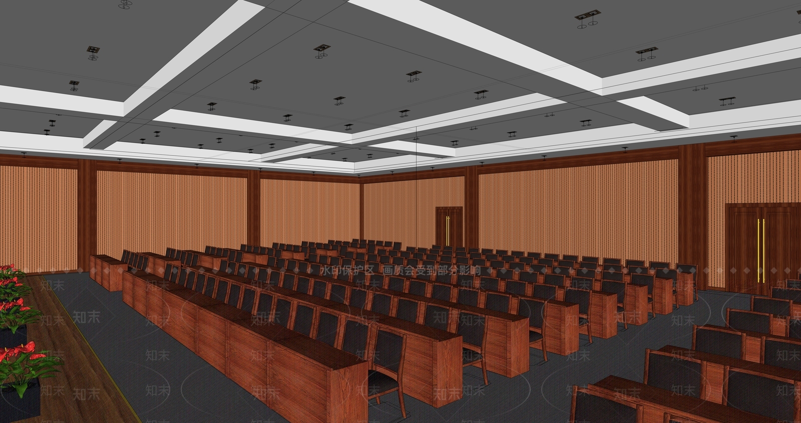 中式会议室SU模型下载【ID:370611466】