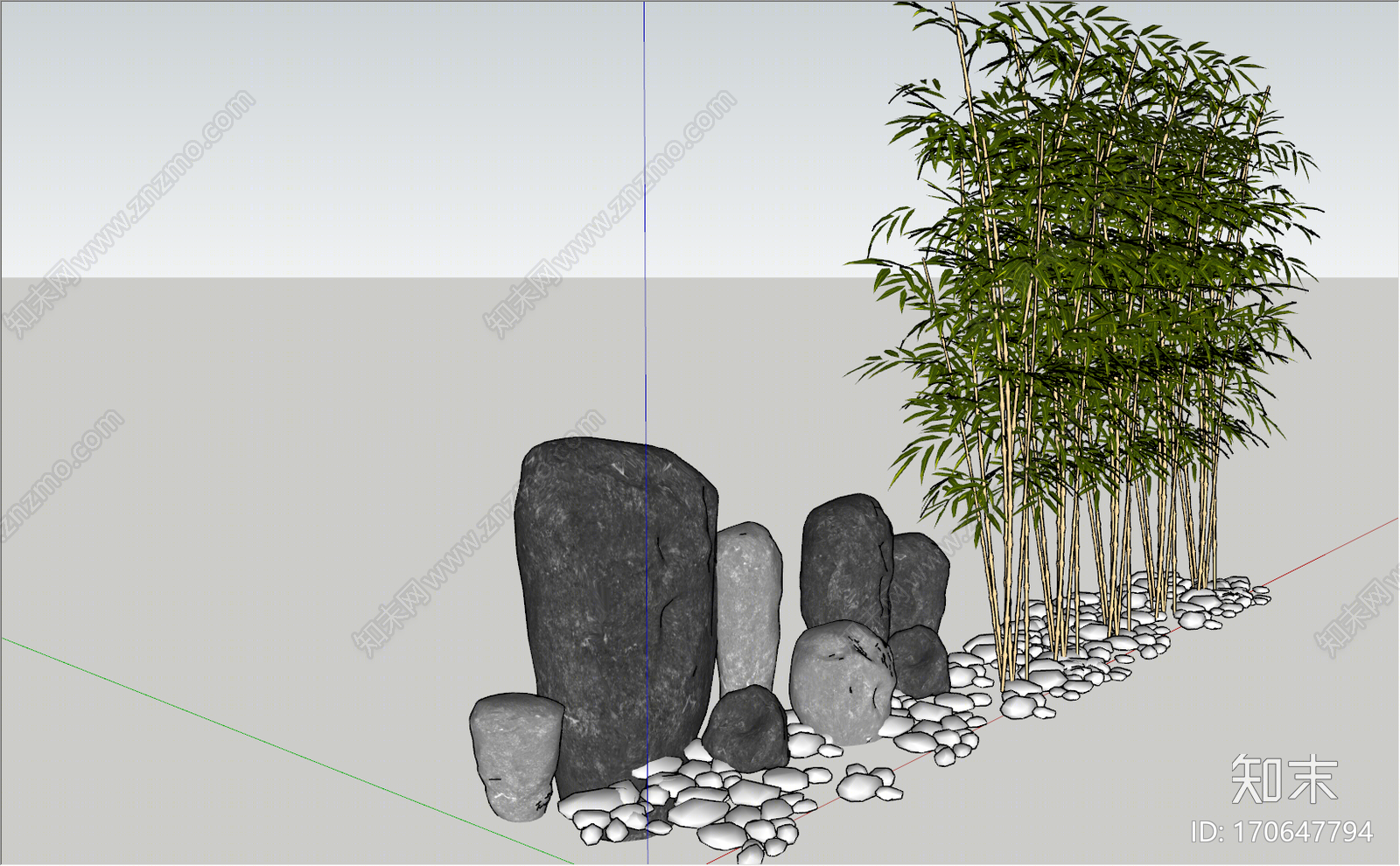 现代风格竹子SU模型下载【ID:170647794】