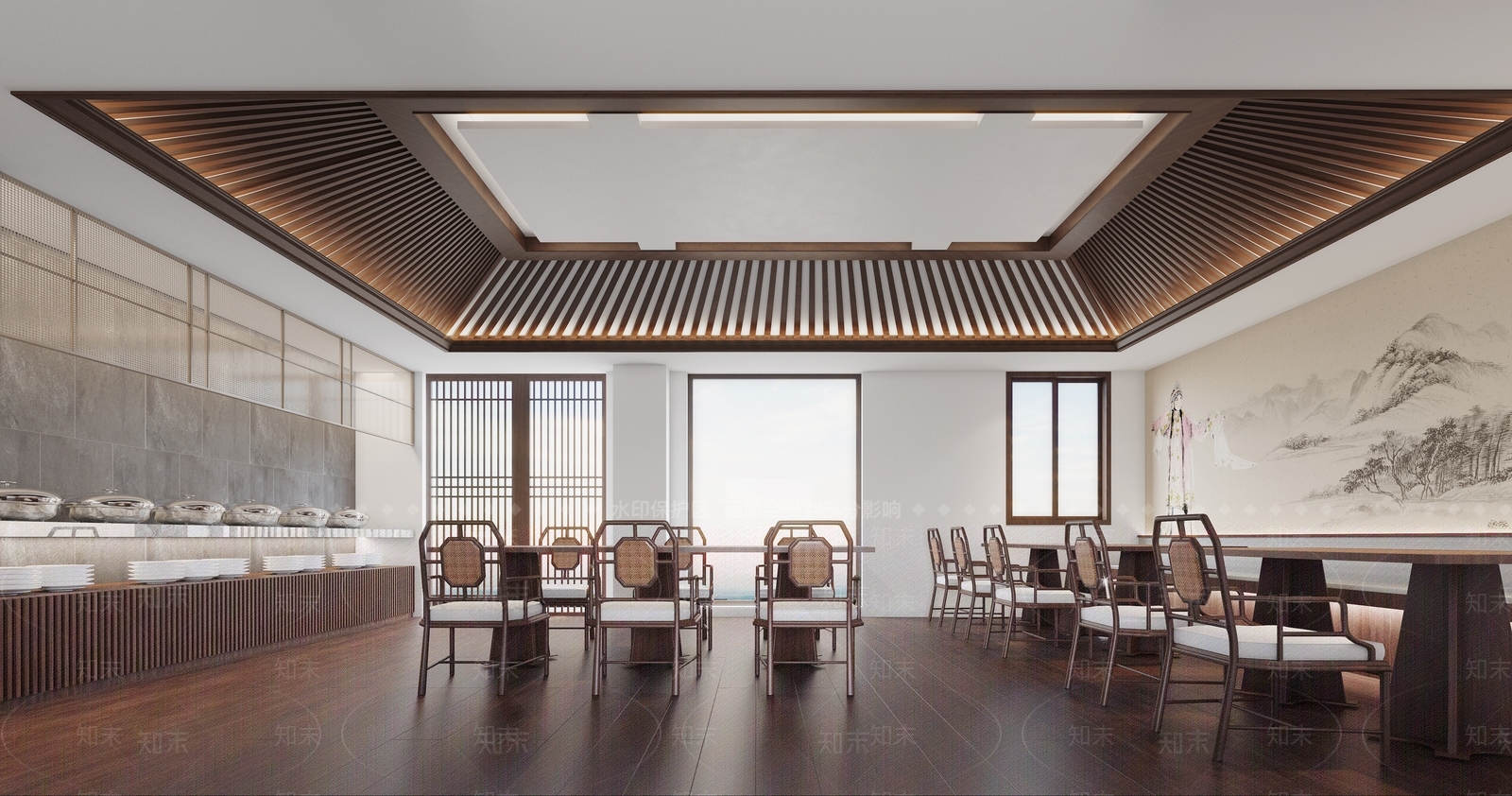 新中式民宿大厅3D模型下载【ID:970650656】_知末3d模型网