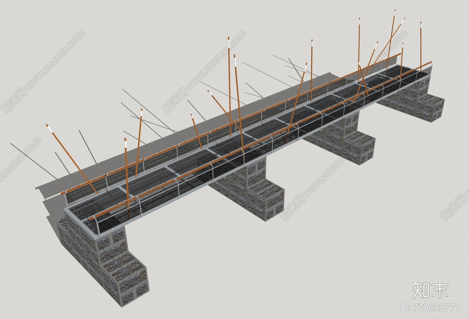 现代石笼铁桥SU模型下载【ID:770682771】