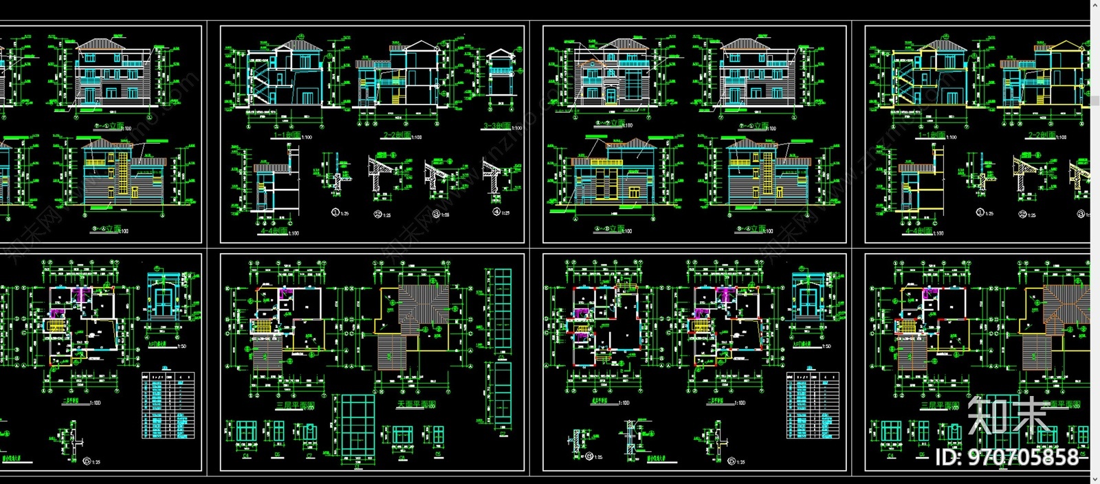 新农村自建房别墅建筑施工图下载【ID:970705858】