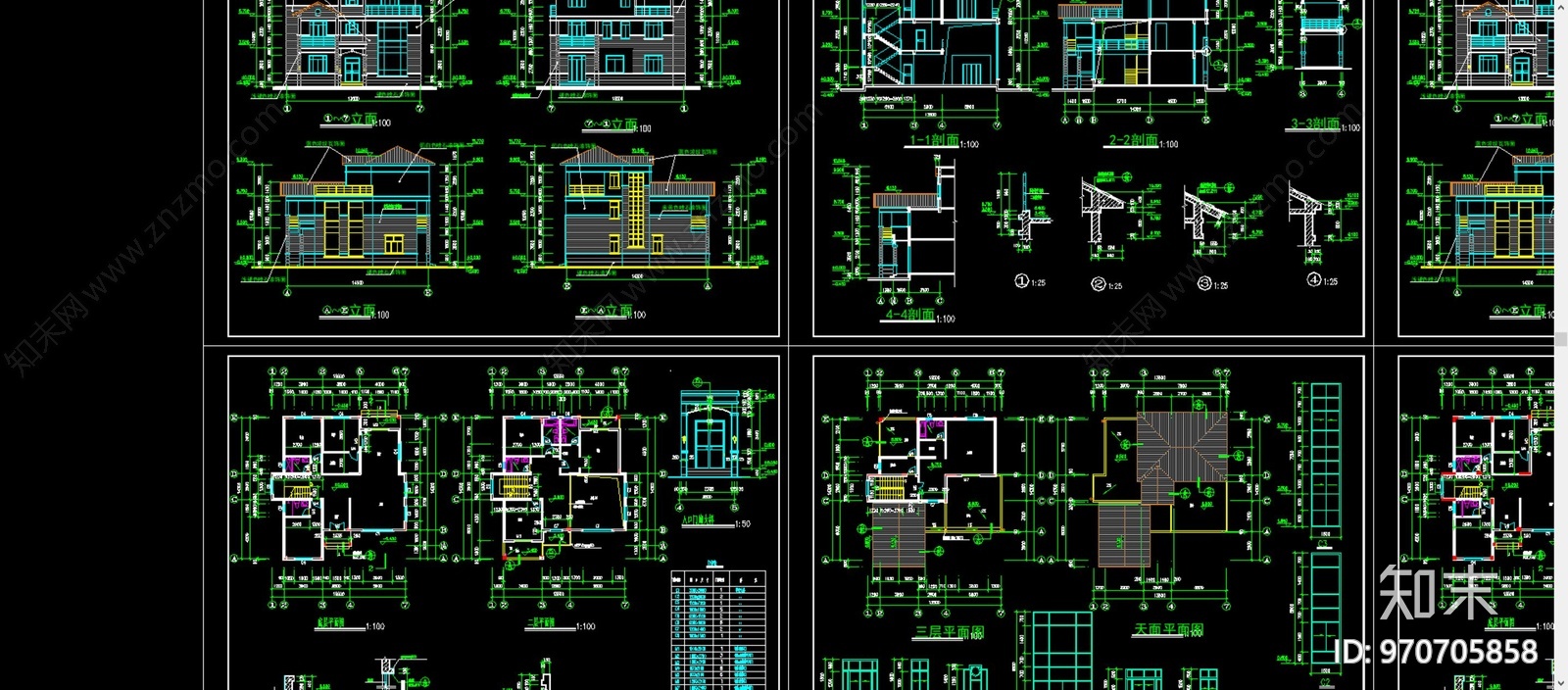 新农村自建房别墅建筑施工图下载【ID:970705858】