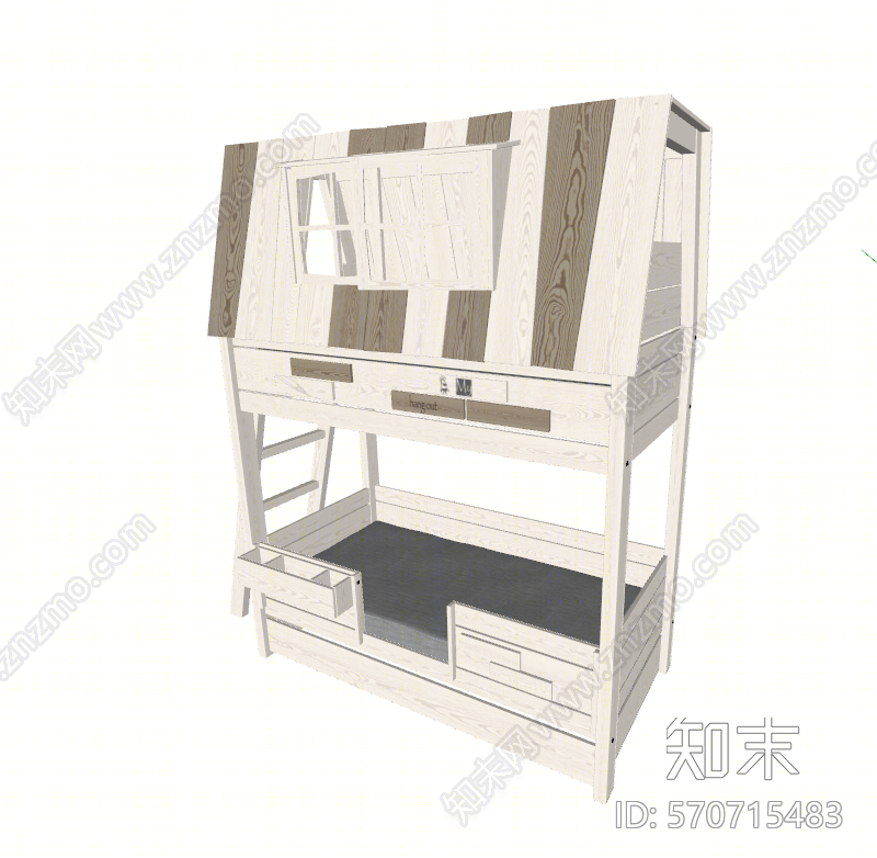 现代风格双层床SU模型下载【ID:570715483】