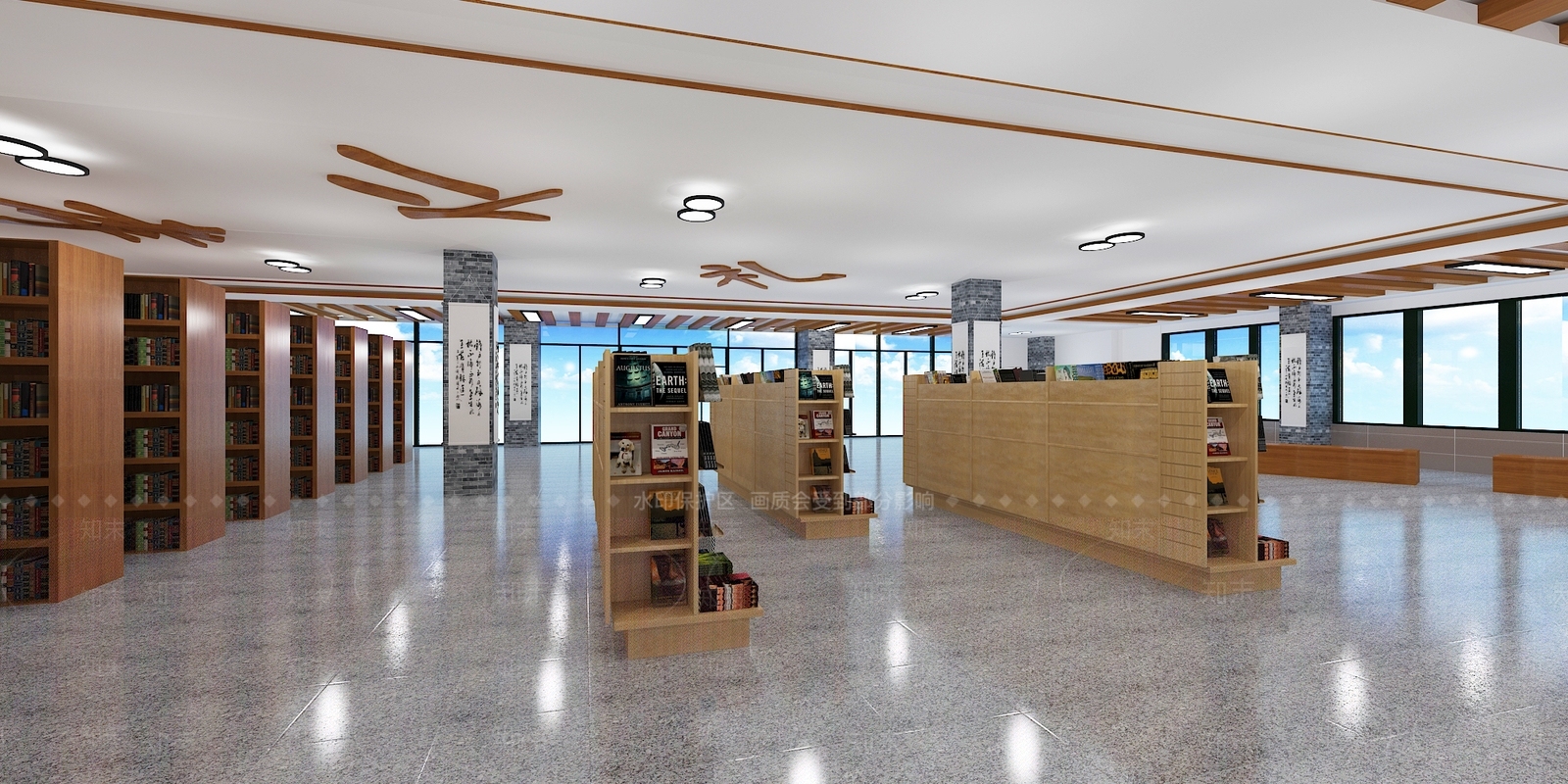 新中式图书馆3D模型下载【ID:270729606】