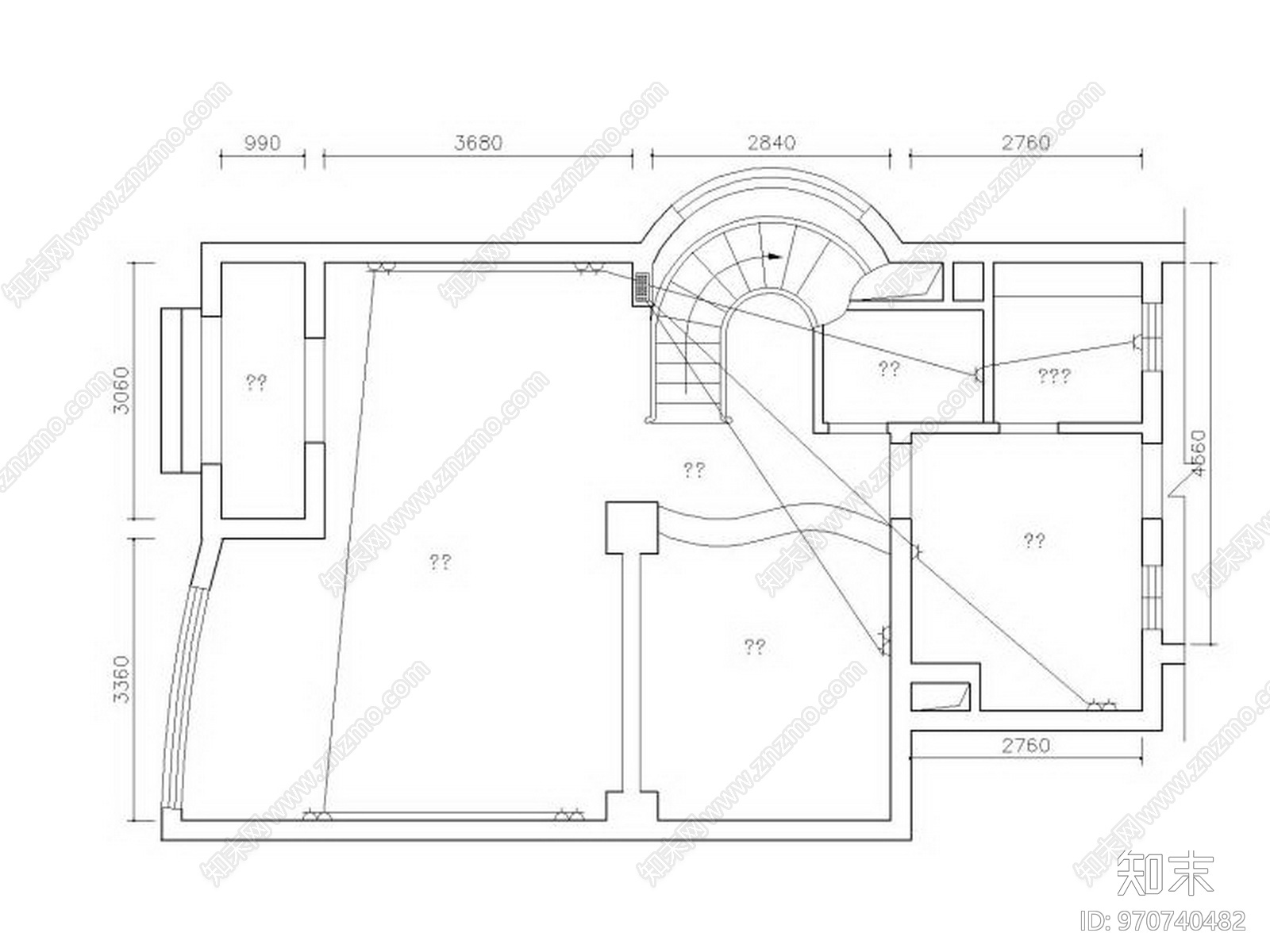 Benoy贝诺-214套别墅室内装饰户型布局CAD设计图cad施工图下载【ID:970740482】