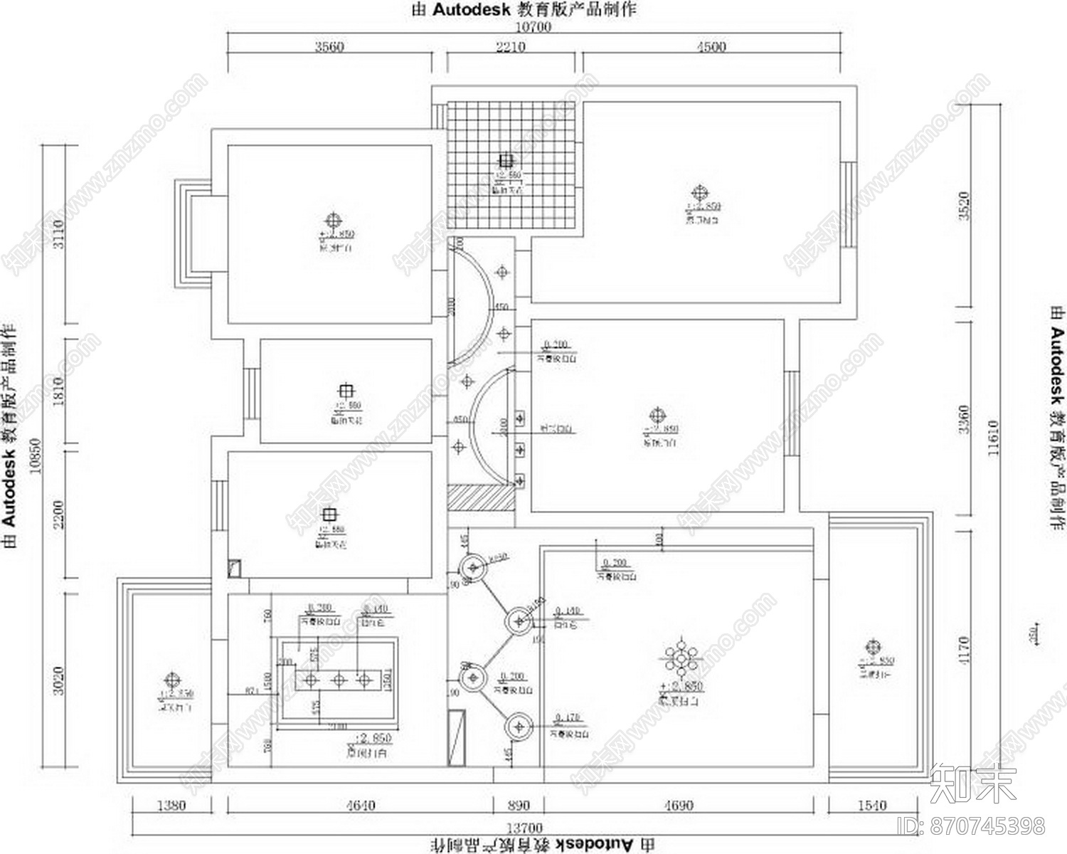 HSD琚宾-81款天花顶棚CAD图库大全施工图下载【ID:870745398】