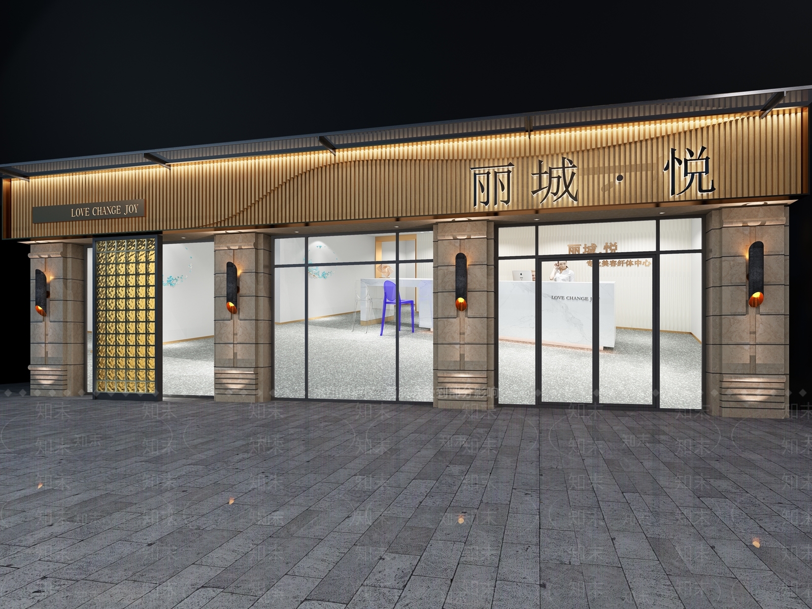 新中式店面门头门面3D模型下载【ID:970756517】