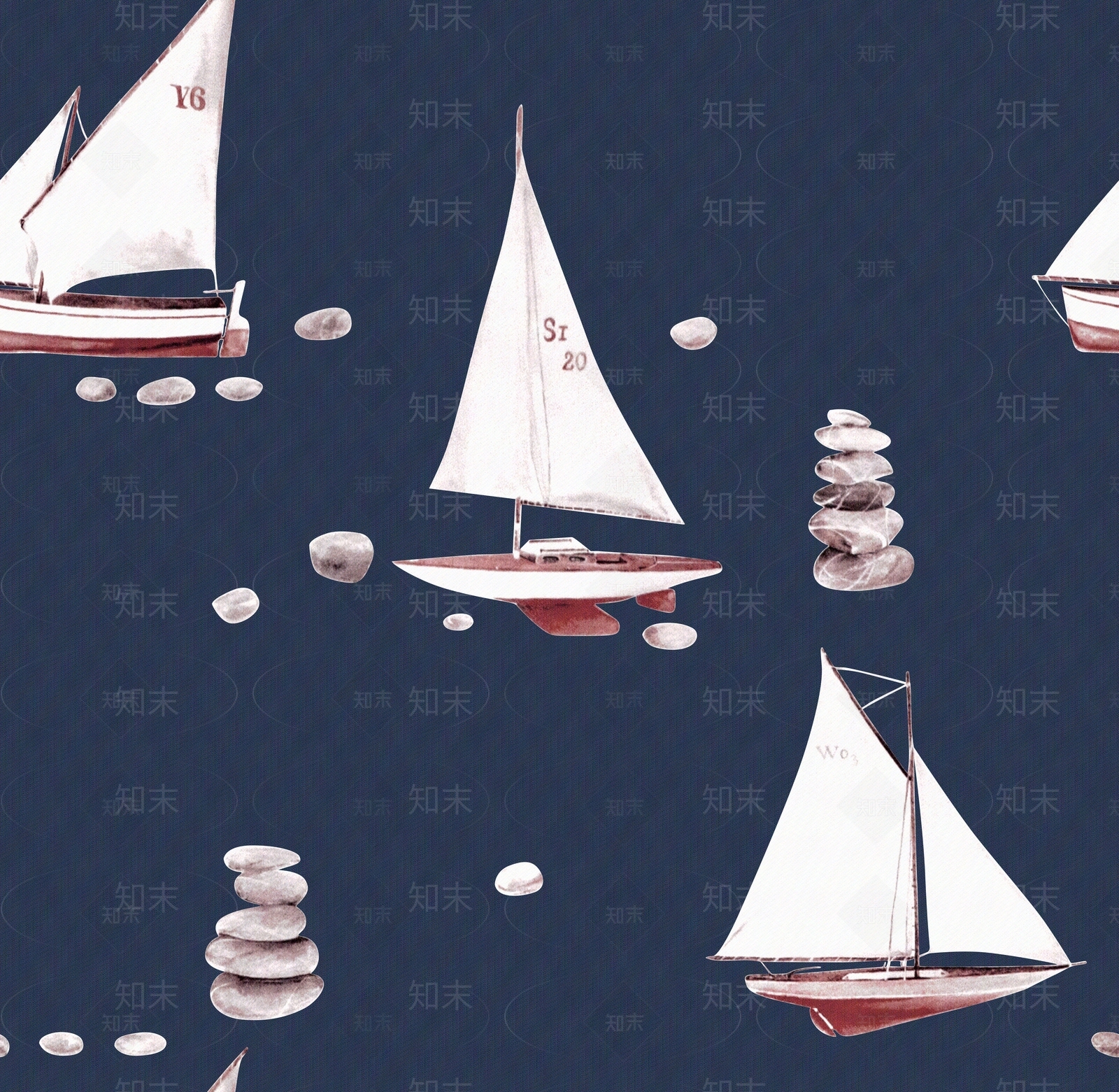 儿童帆船壁纸贴图下载【ID:970776203】