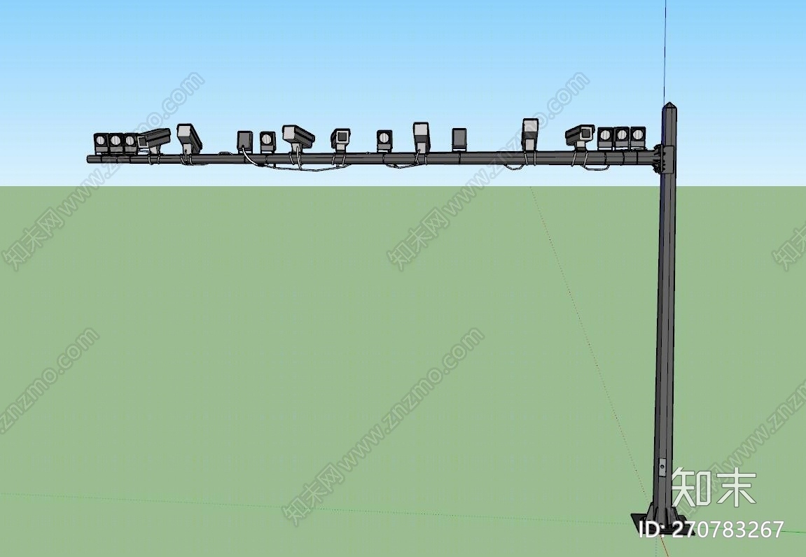 现代风格道路电子眼SU模型下载【ID:270783267】