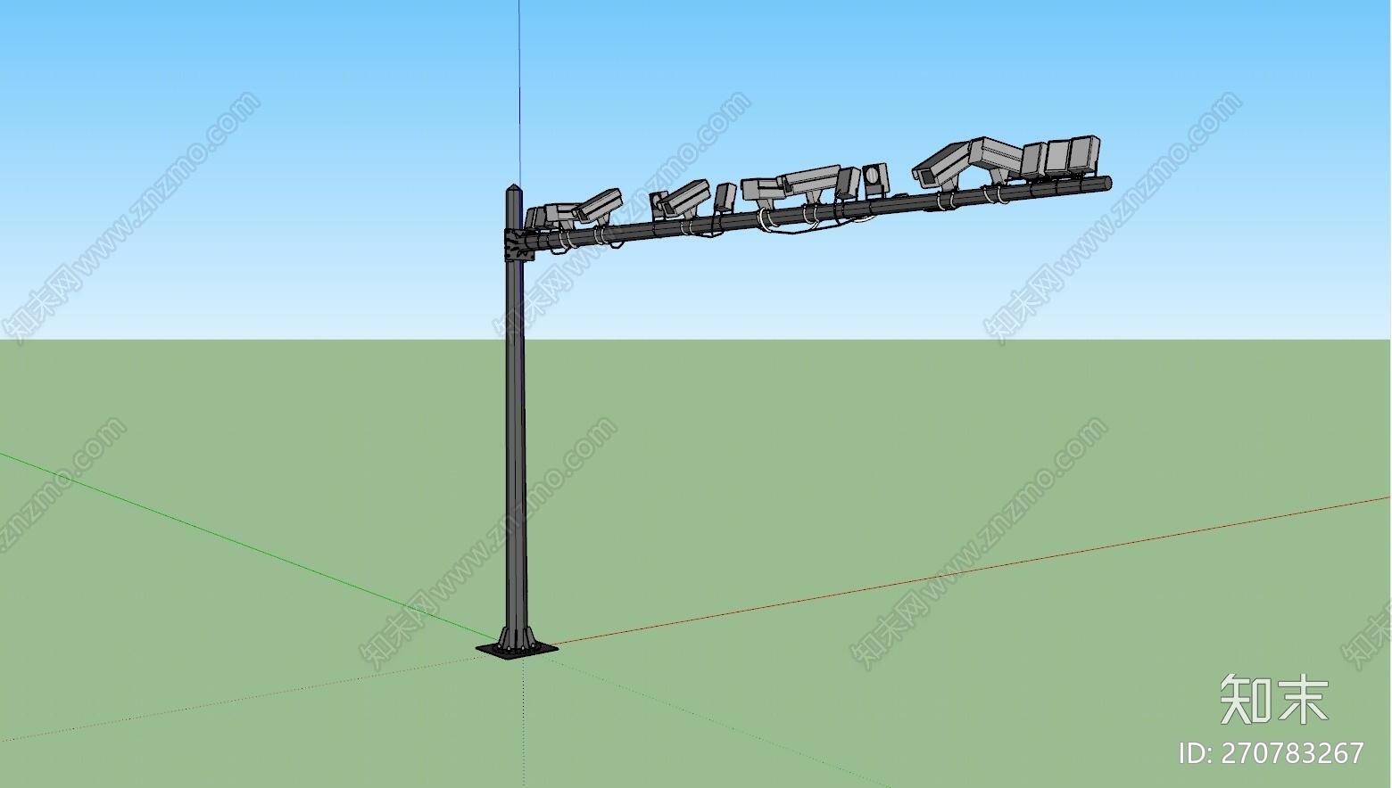 现代风格道路电子眼SU模型下载【ID:270783267】