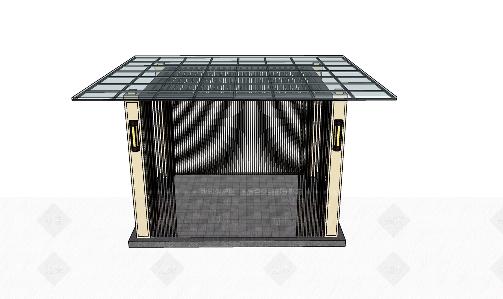 现代风格景观小建筑SU模型下载【ID:670790741】
