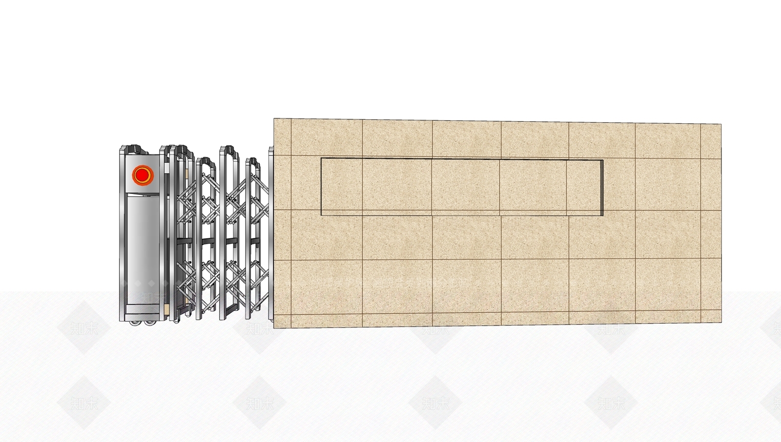 现代风格电动伸缩门SU模型下载【ID:770815525】