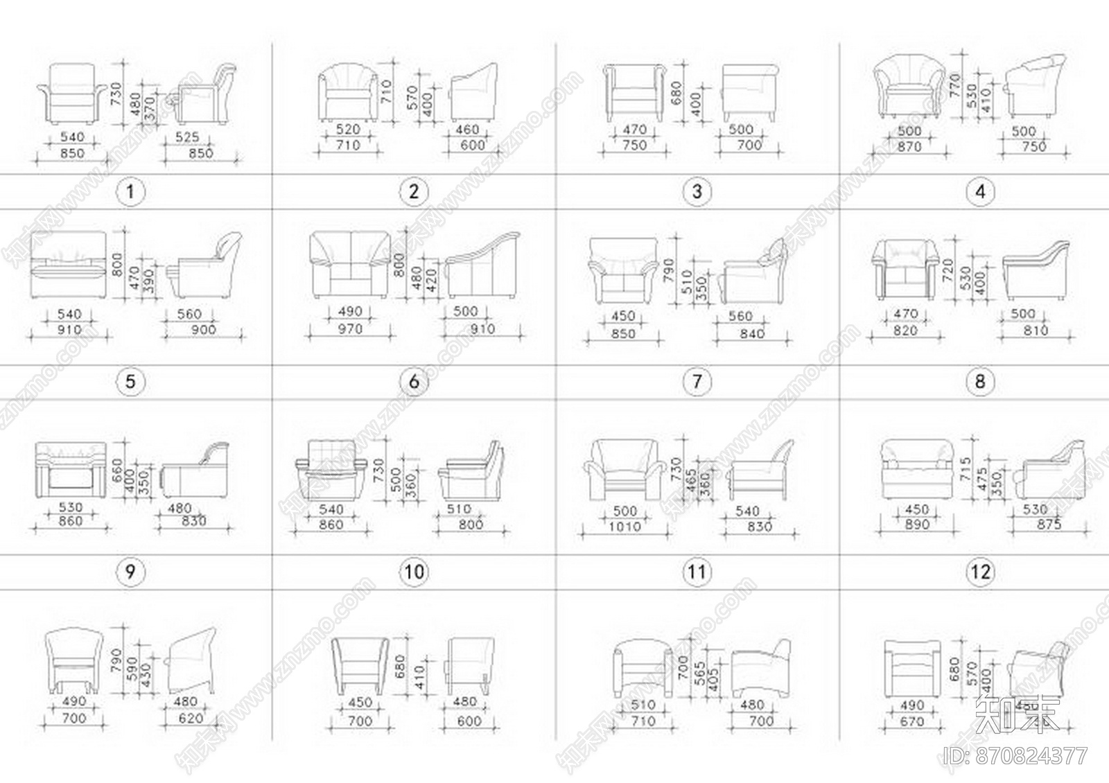 AFSO傅厚民-室内家具家私CAD图块cad施工图下载【ID:870824377】