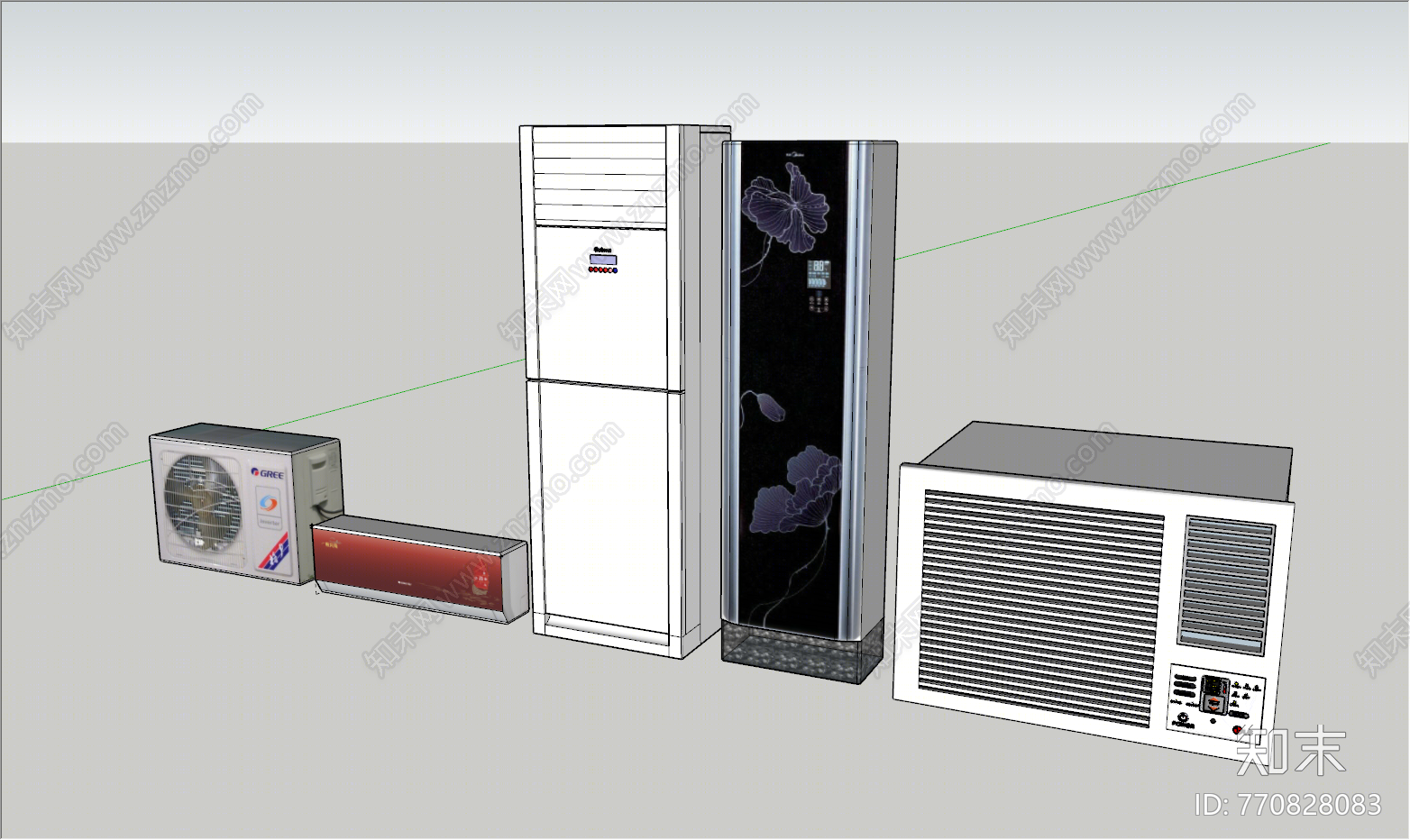 现代风格空调SU模型下载【ID:770828083】