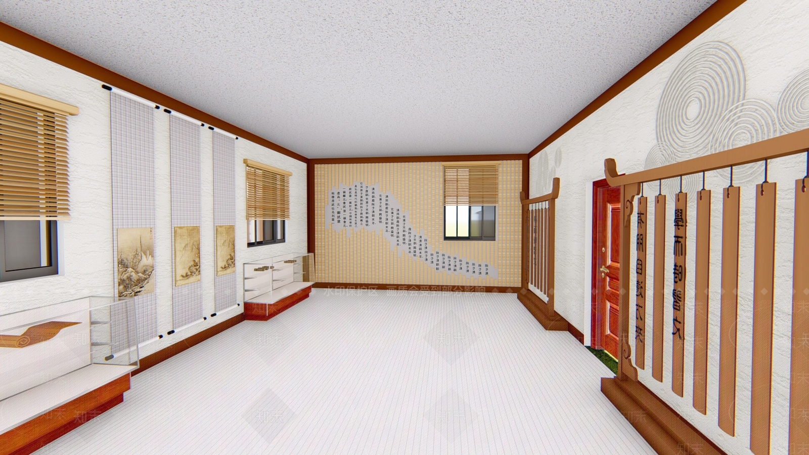 新中式文化展厅SU模型下载【ID:870829585】