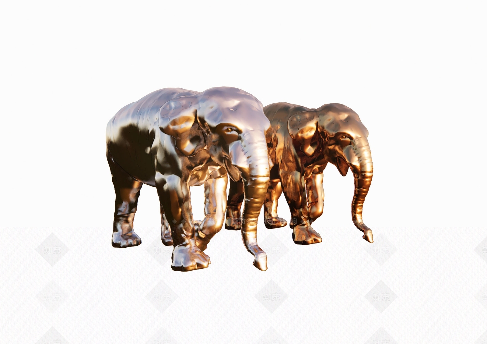 北欧风格大象雕塑SU模型下载【ID:670835888】
