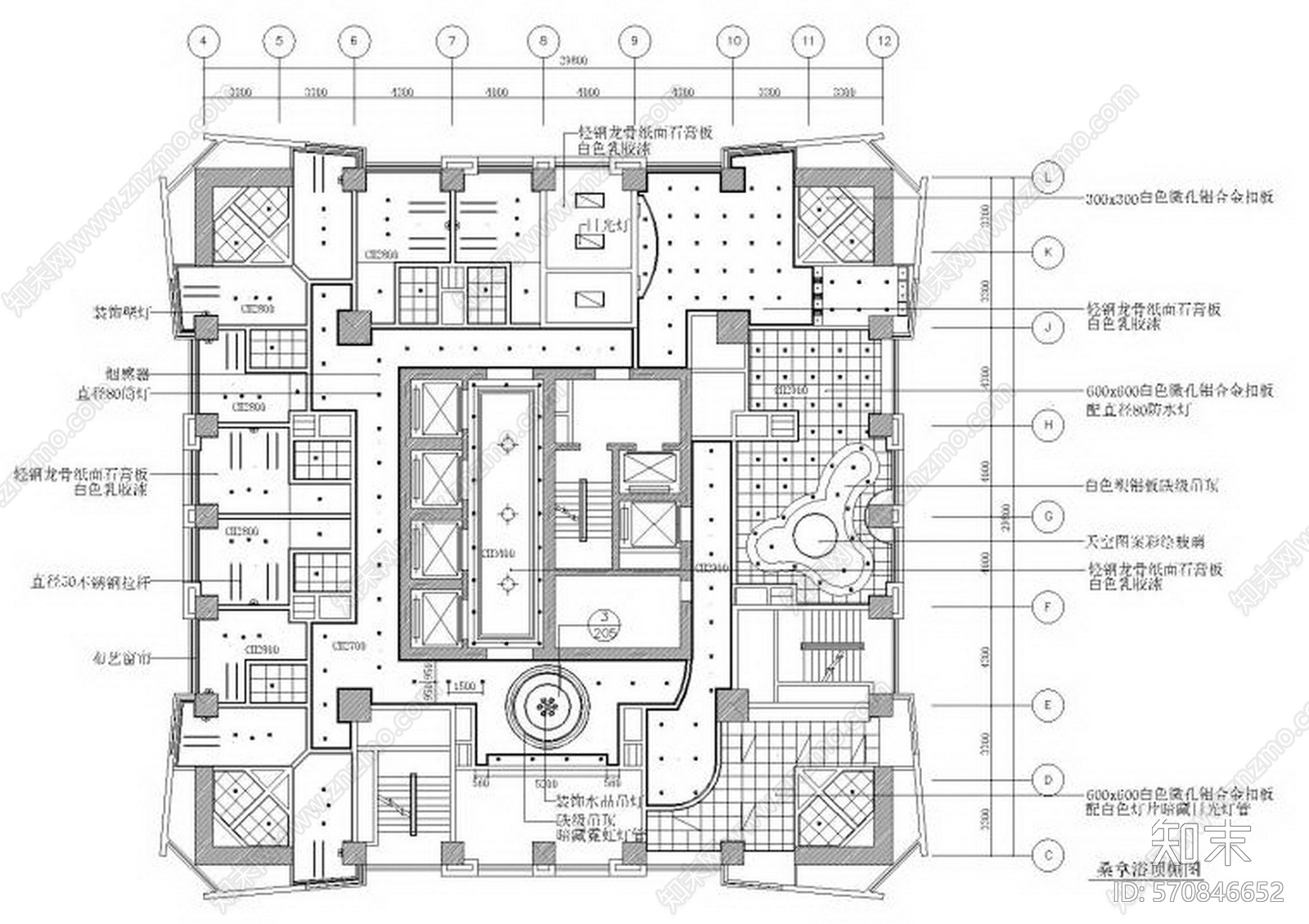 现代休闲桑拿休闲会所设计cad施工图下载【ID:570846652】