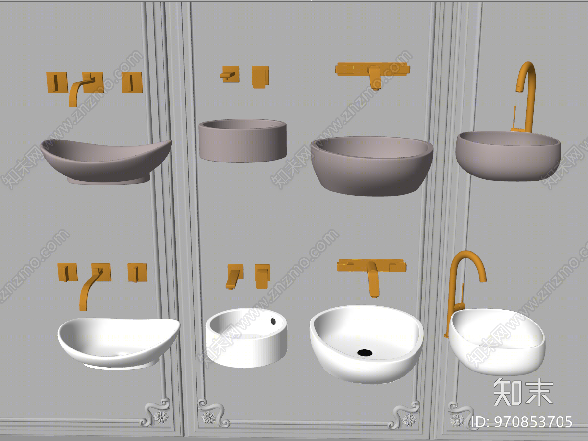 洗面盆SU模型下载【ID:970853705】