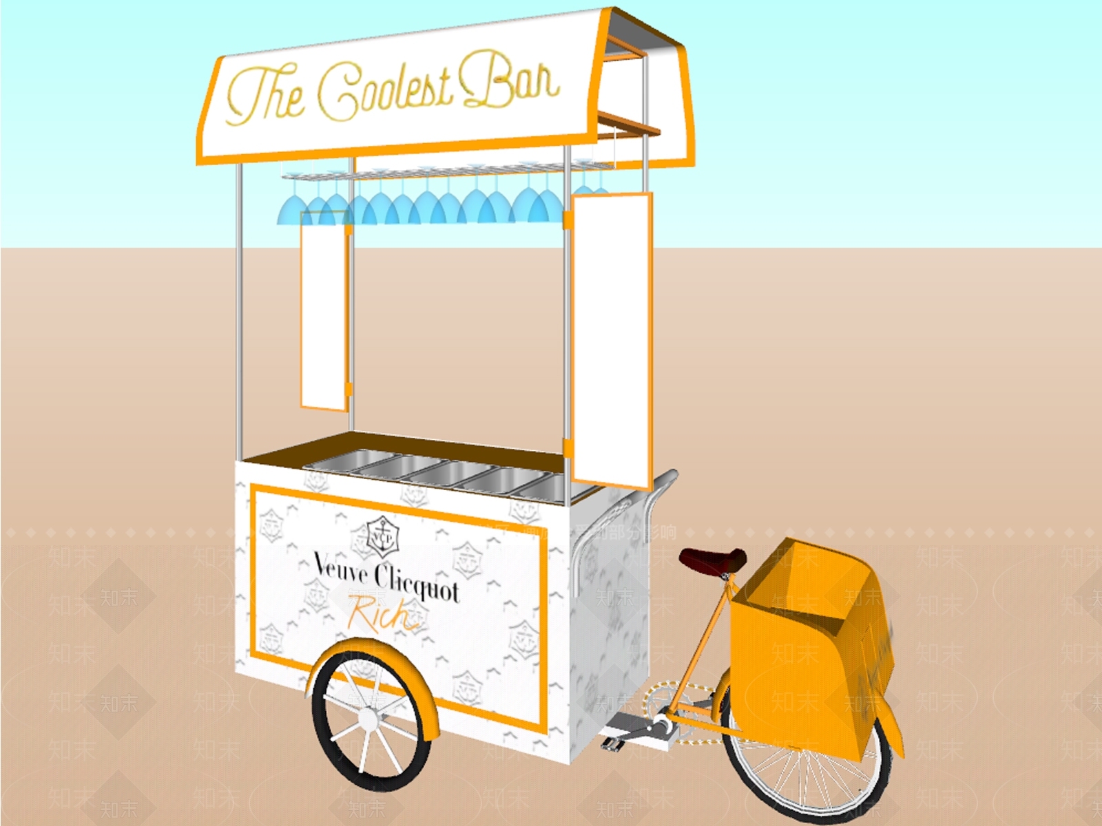 现代风格三轮车SU模型下载【ID:270856182】