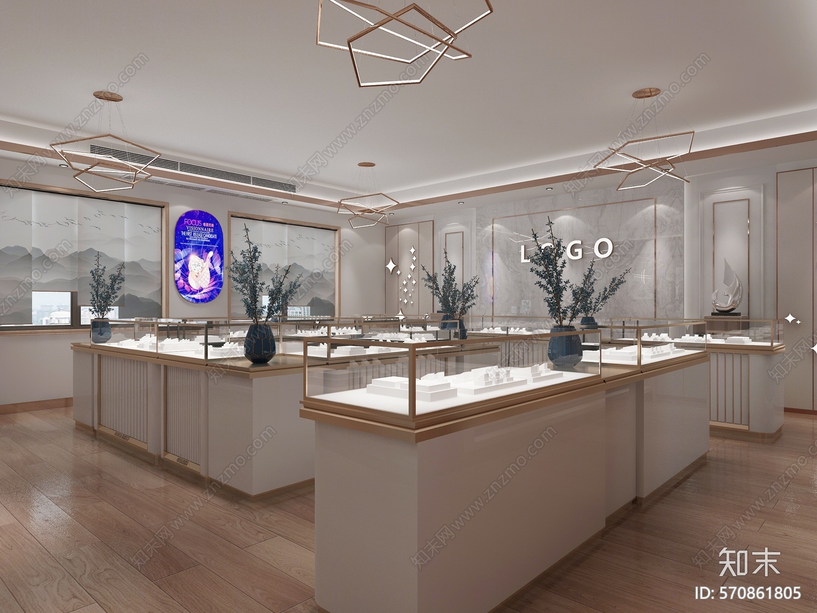 现代珠宝专卖店3D模型下载【ID:570861805】